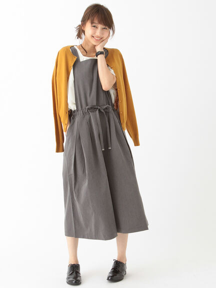 earth music&ecology ウエストドロストサロペット