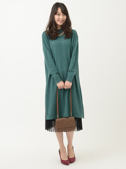 Kis-My-Ft2×earth×Ray ニットワンピース&チュールプリーツスカートセット