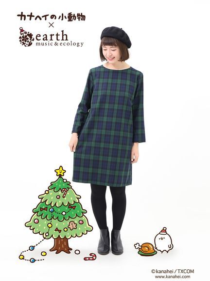 earth music&ecology 【カナヘイの小動物&earth】タックサックワンピース 7,117円