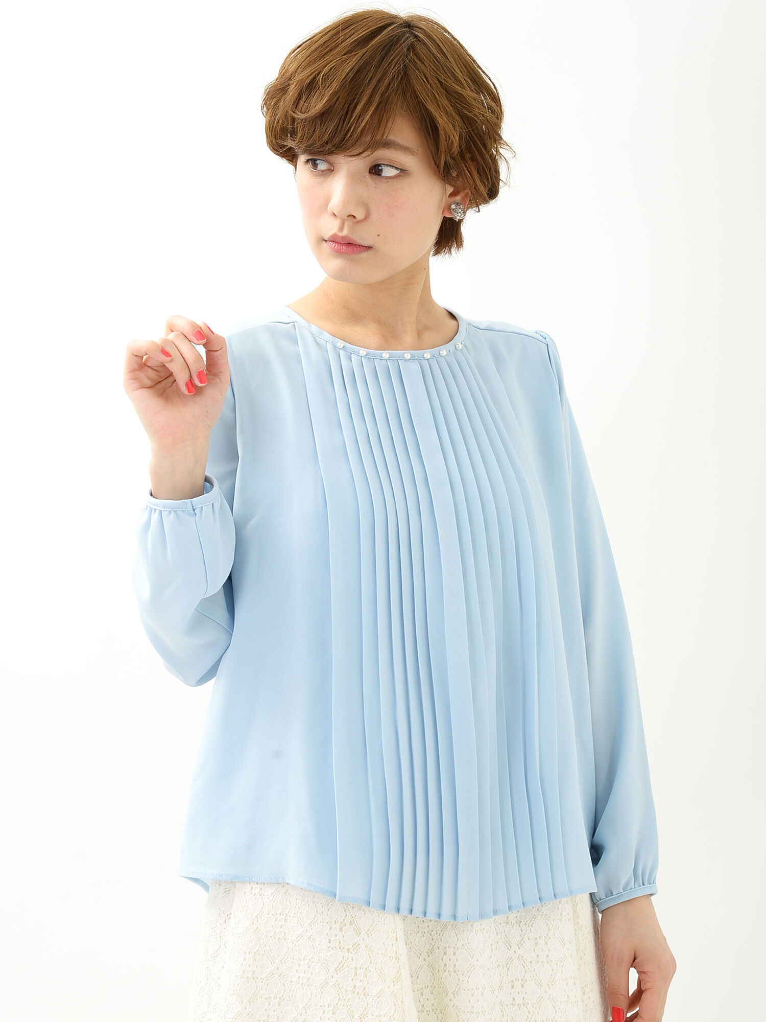 ★プリーツシフォンプルオーバー