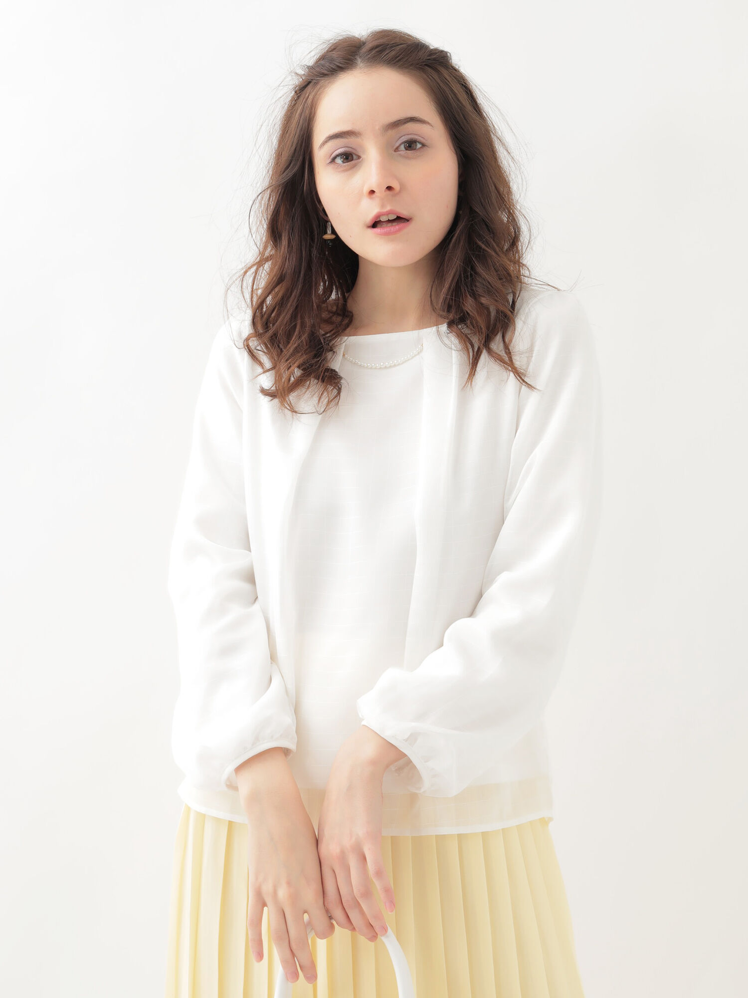 ★<WEB限定大きな・小さなサイズ>パールバックリボンプルオーバー