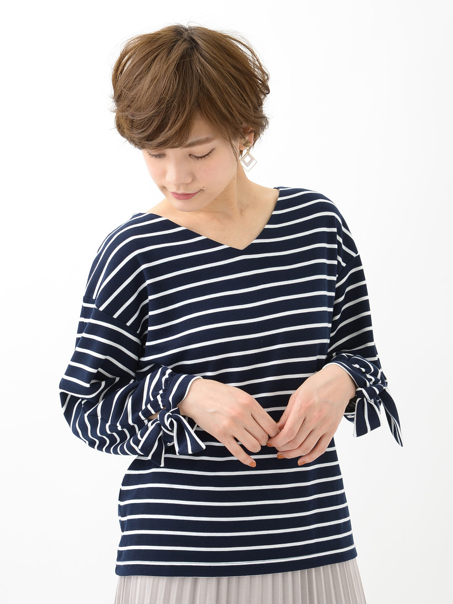 ★<WEB限定大きな・小さなサイズ>袖リボンプルオーバー