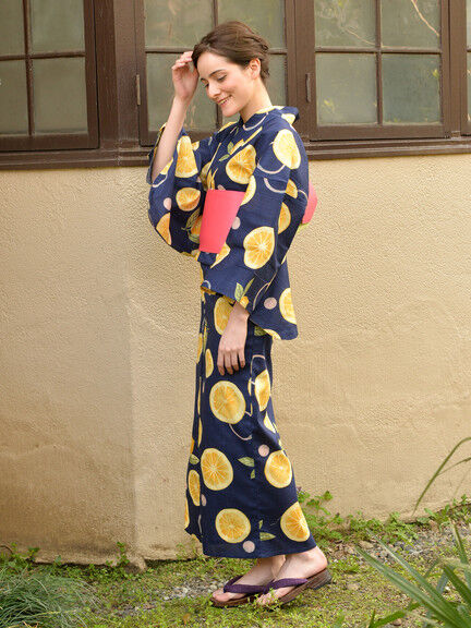 earth music&ecology 2017 レモン水玉柄浴衣