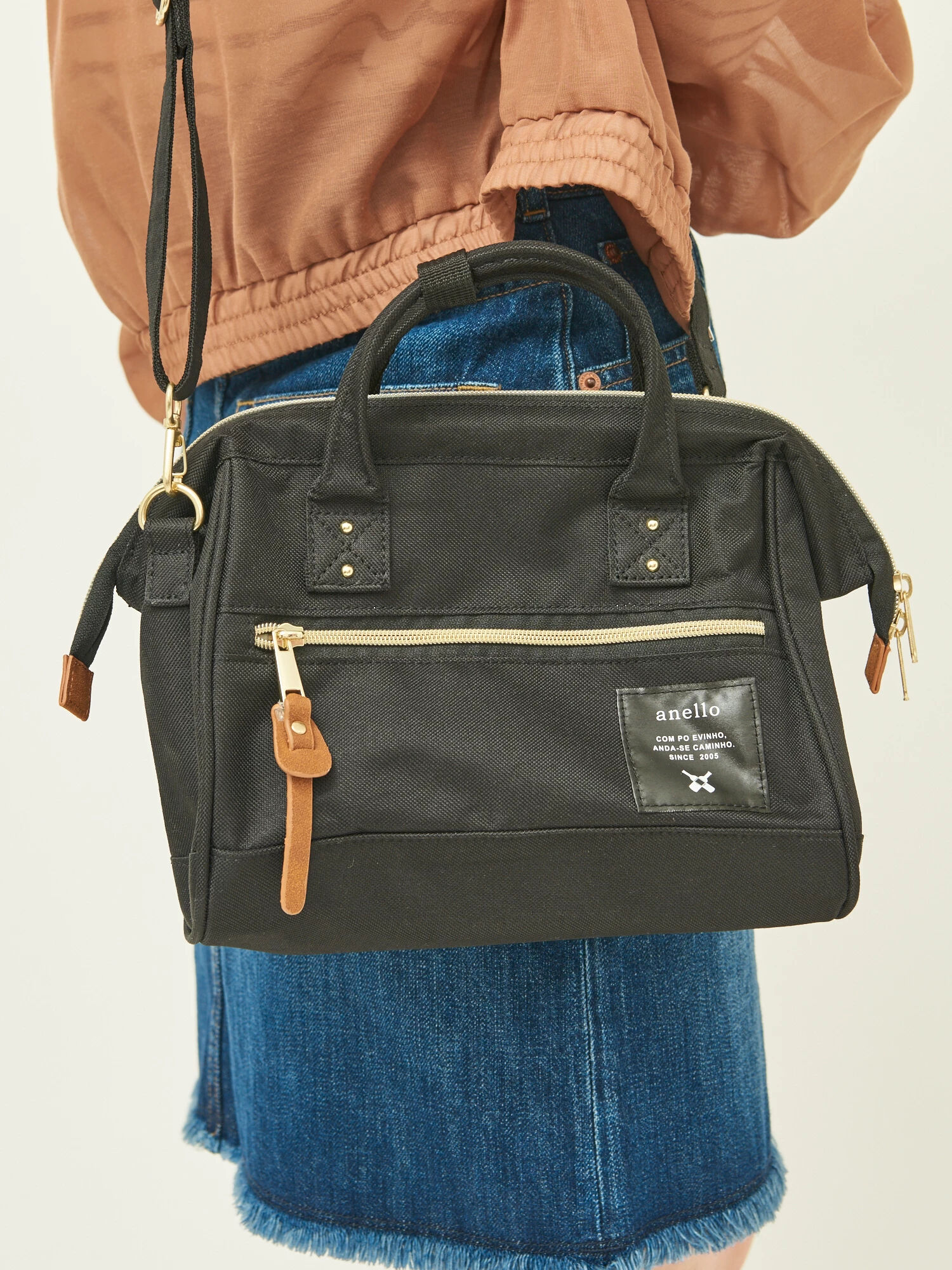 ＜先行予約＞anello×earth口金2wayボストンショルダー