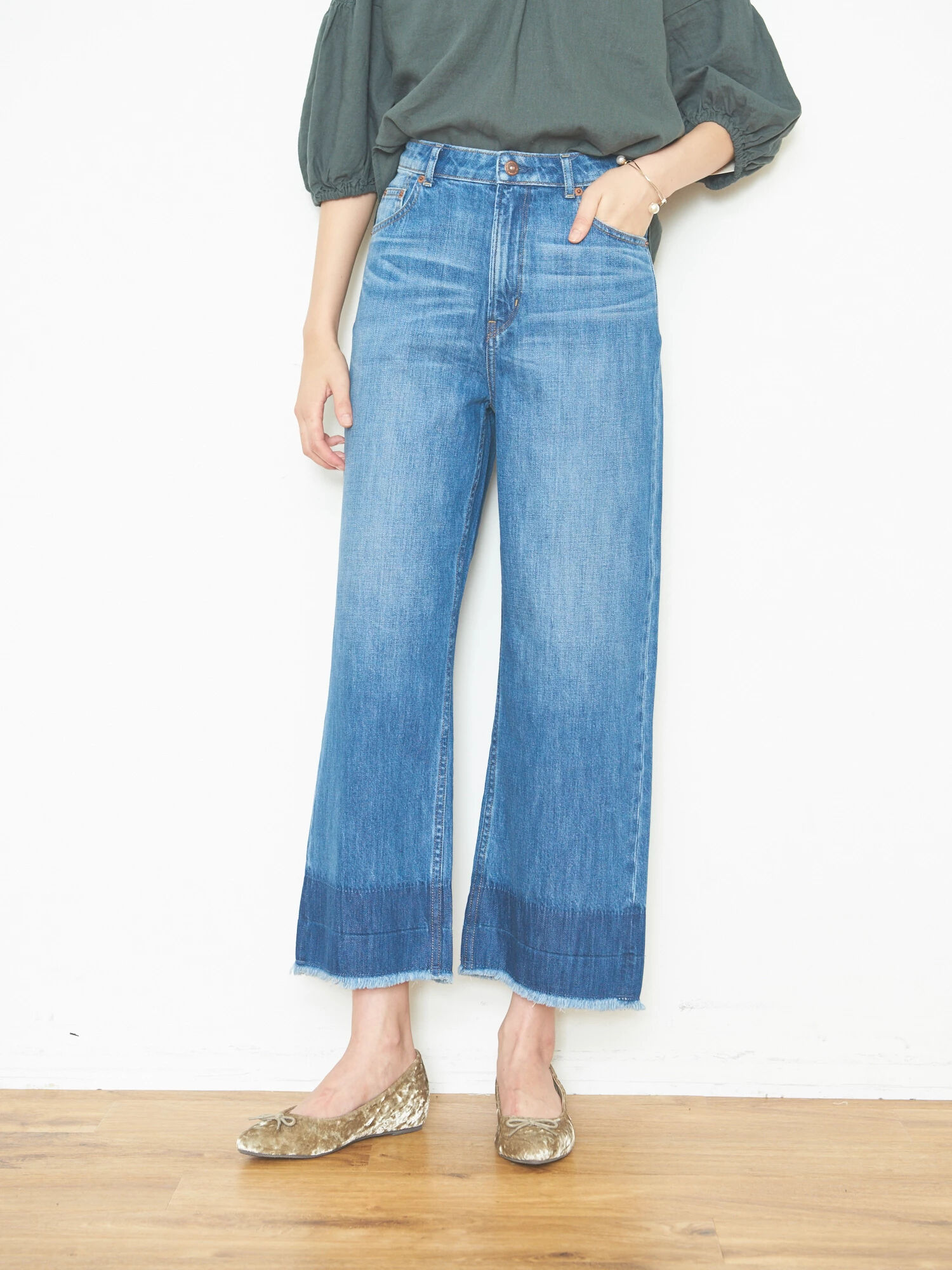 USA COTTONデニムパンツ(ワイド)