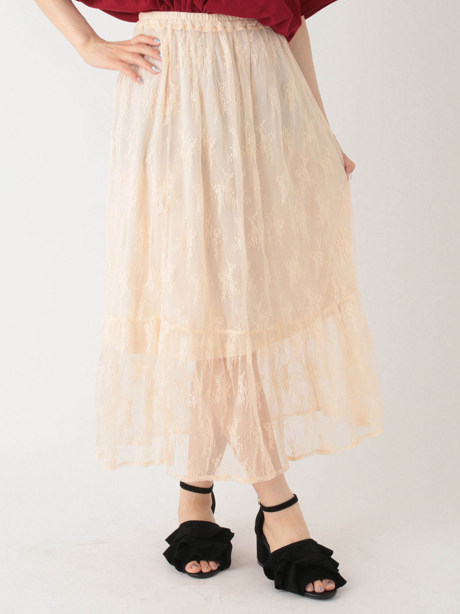 チュールレーススカート