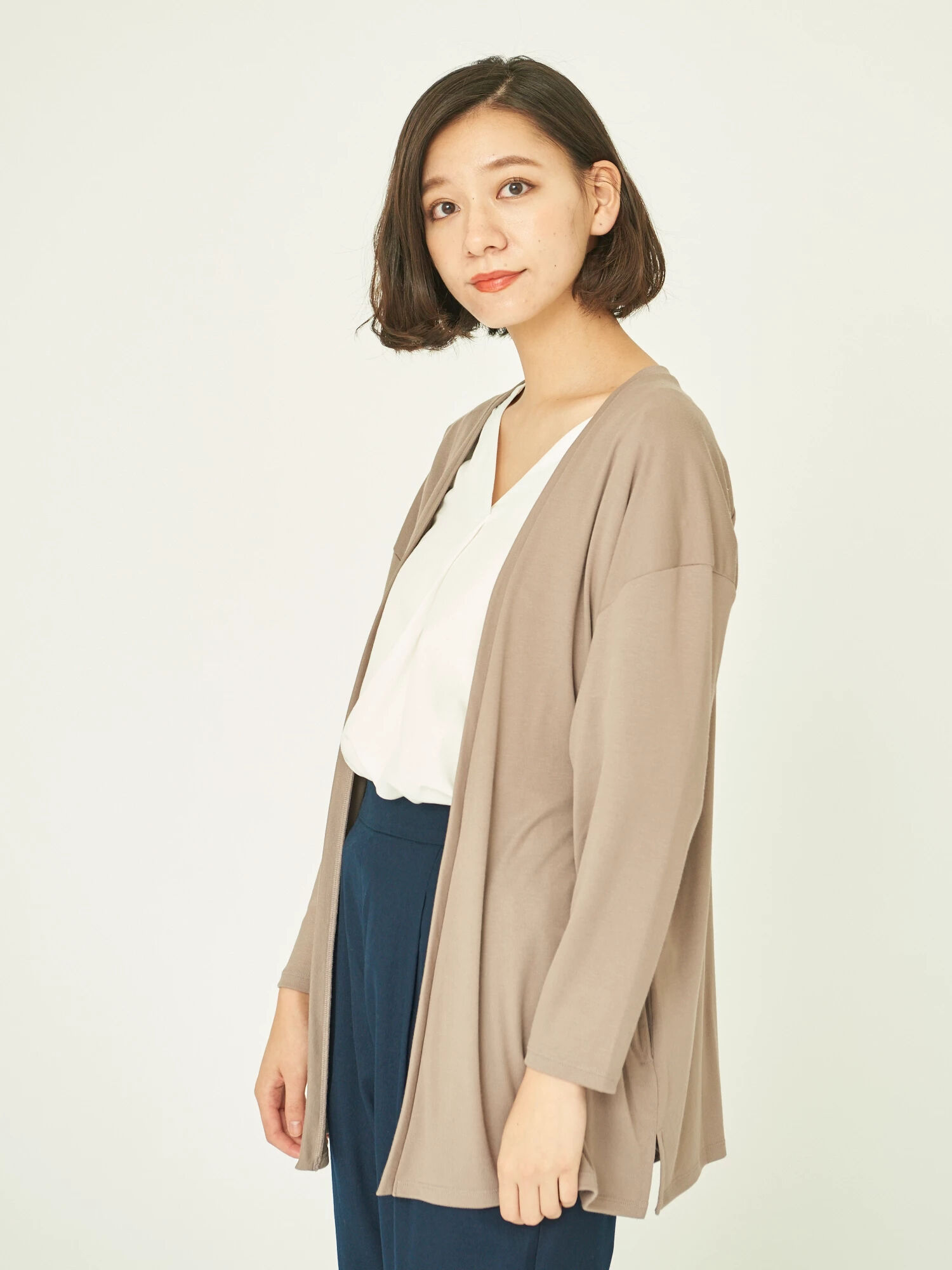 SET2点 カーディガン+Vネックプルオーバー