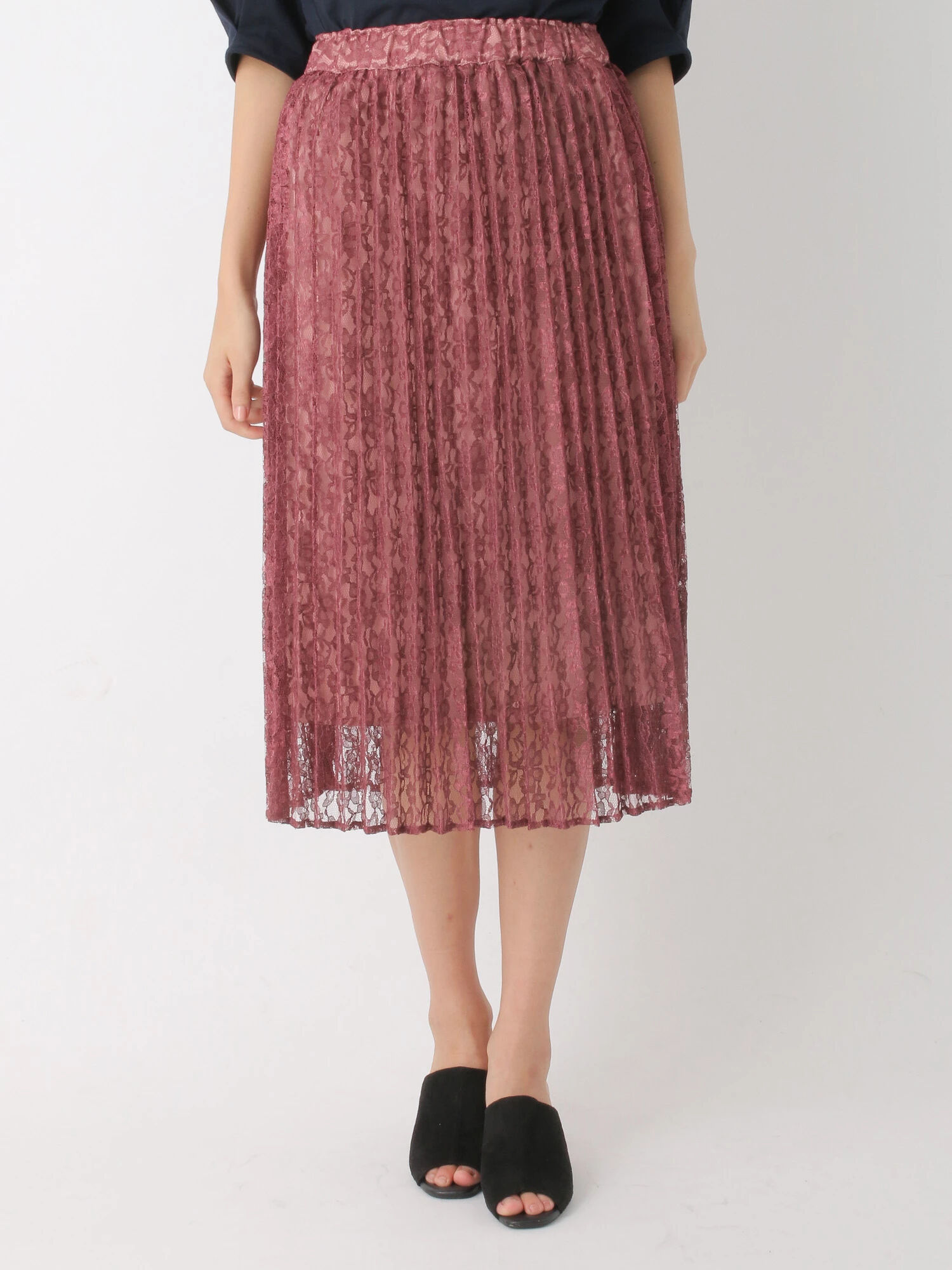 レースプリーツスカート