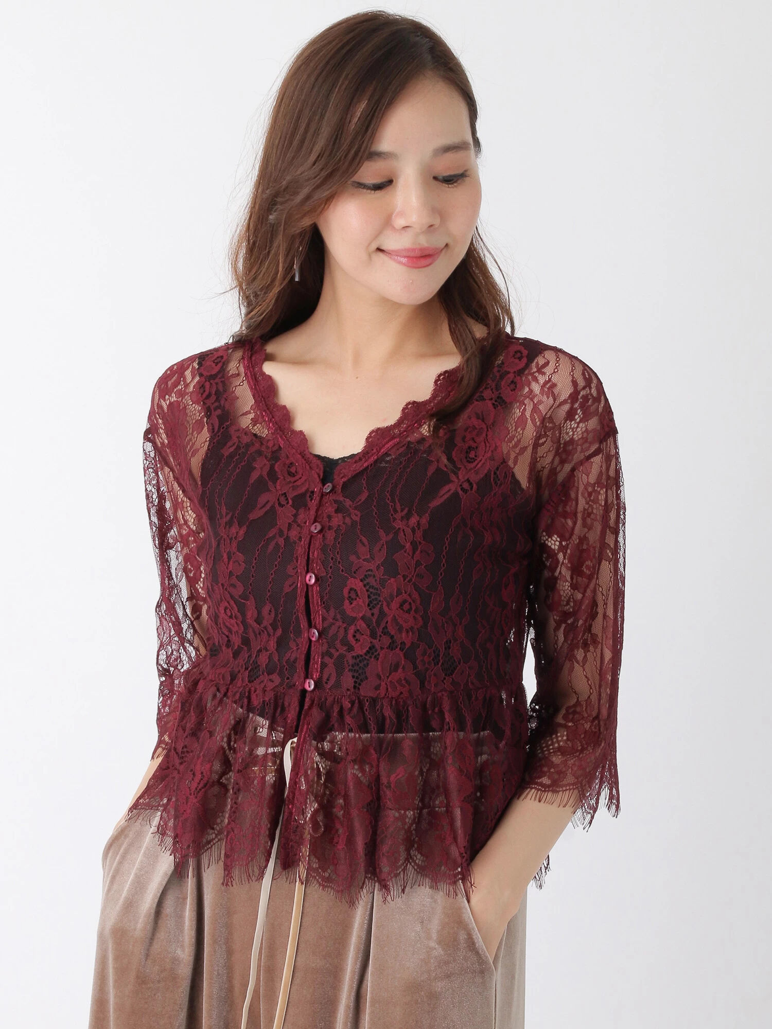 ・レースカーディガン