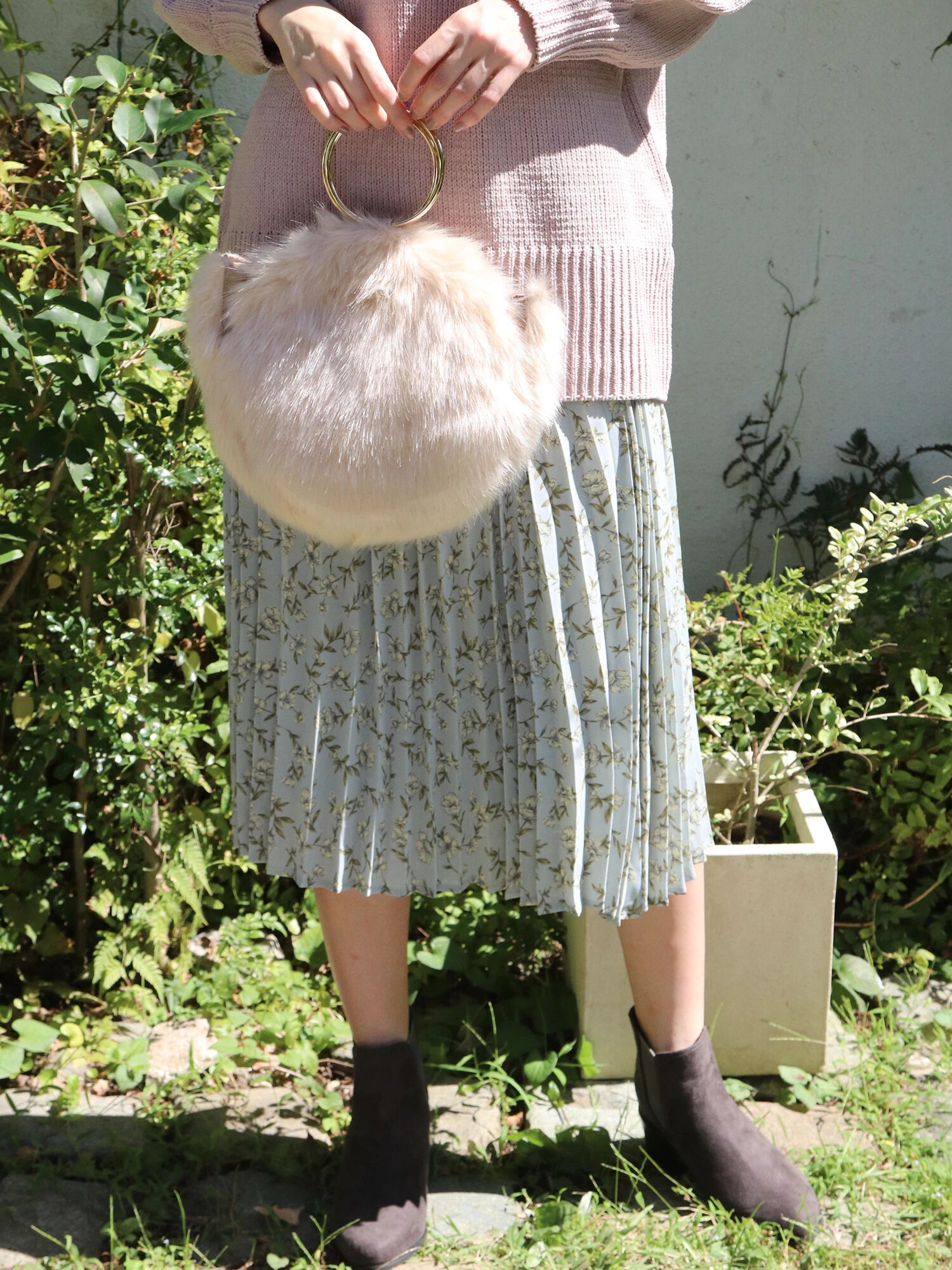 2WAYリングハンドルファーバッグ