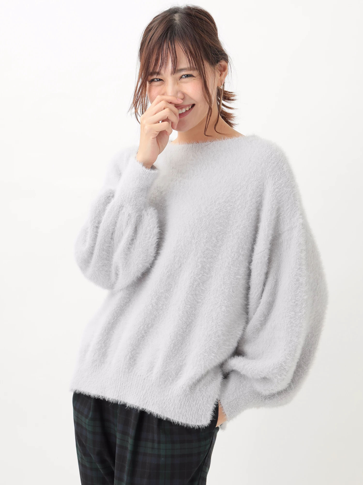 ＜ＷＥＢ限定大きな・小さなサイズ＞シャギーニットプルオーバー