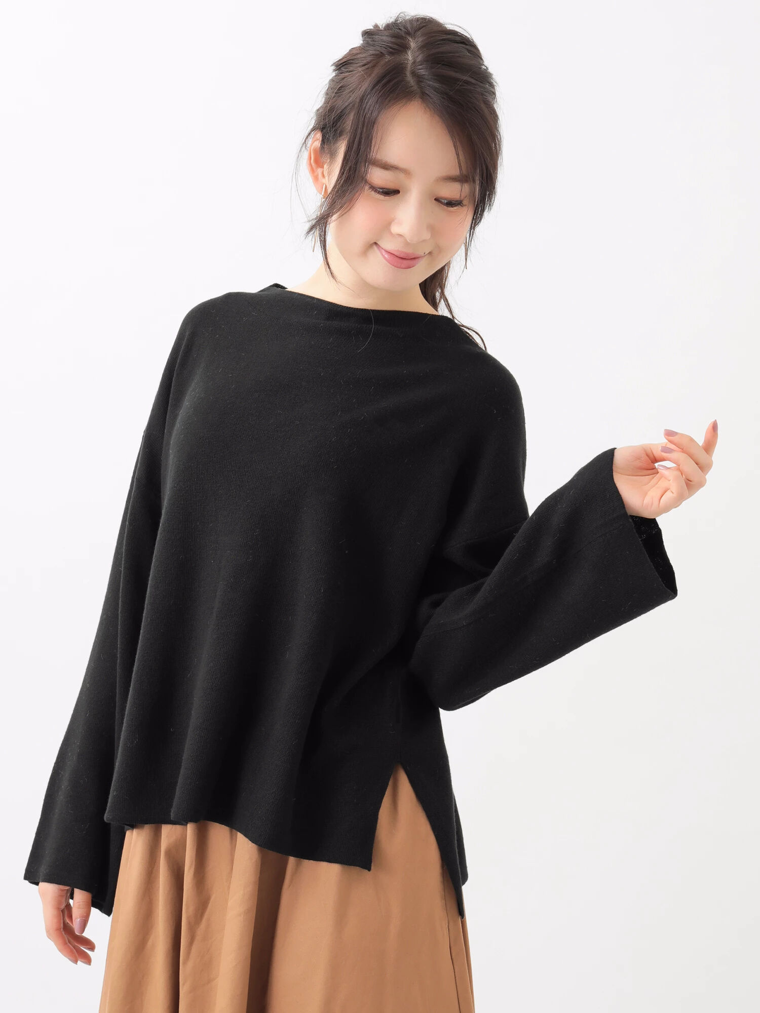 ★ボトルネックハーフミラノニットプルオーバー