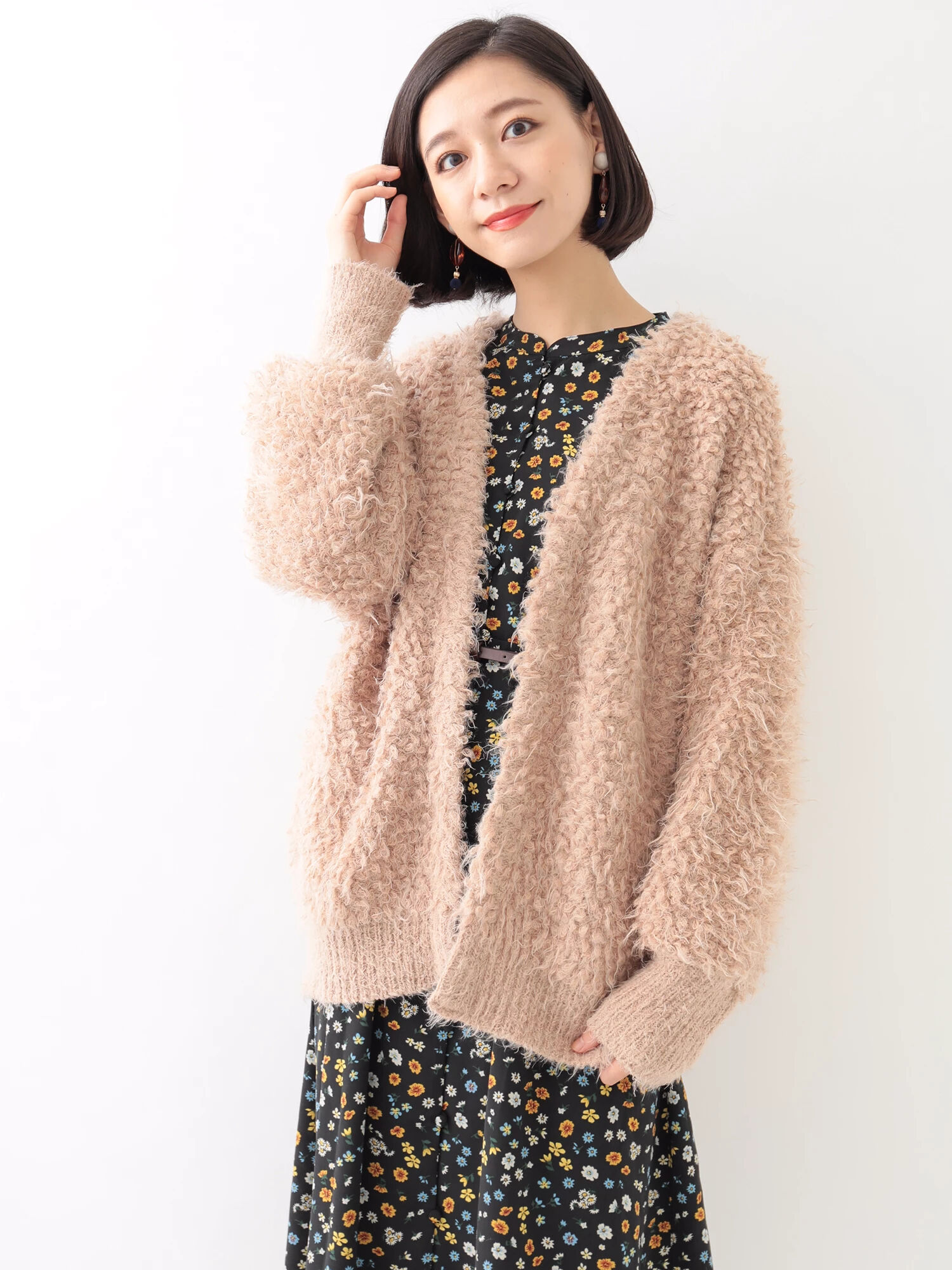 ＜広瀬すず コラボ＞ループ編ニットカーディガン