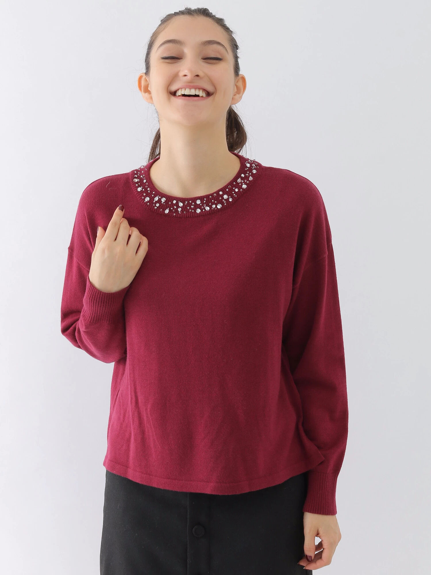 ◎・ビジューニットプルオーバー