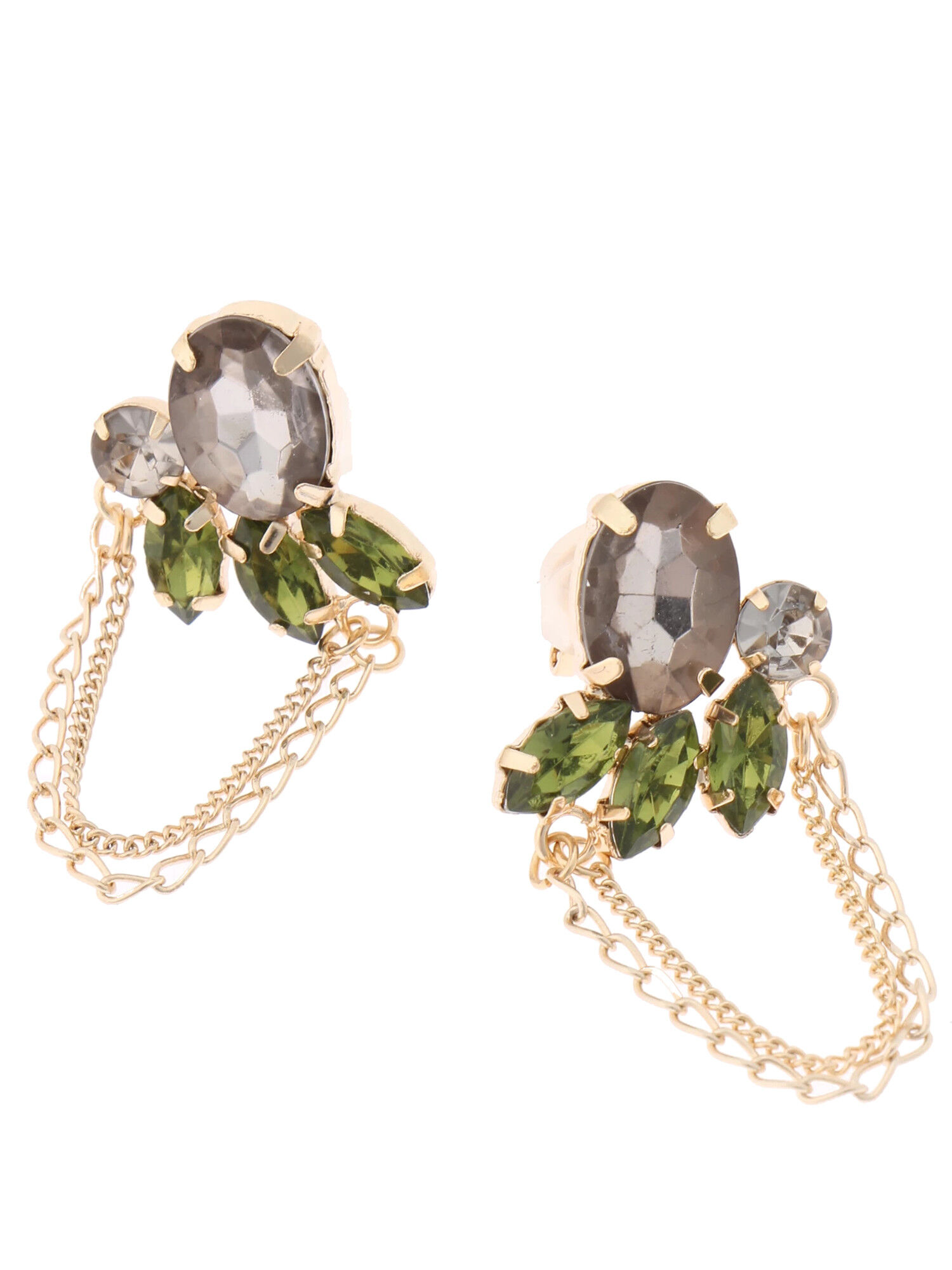 ビジューチェーンイヤリング