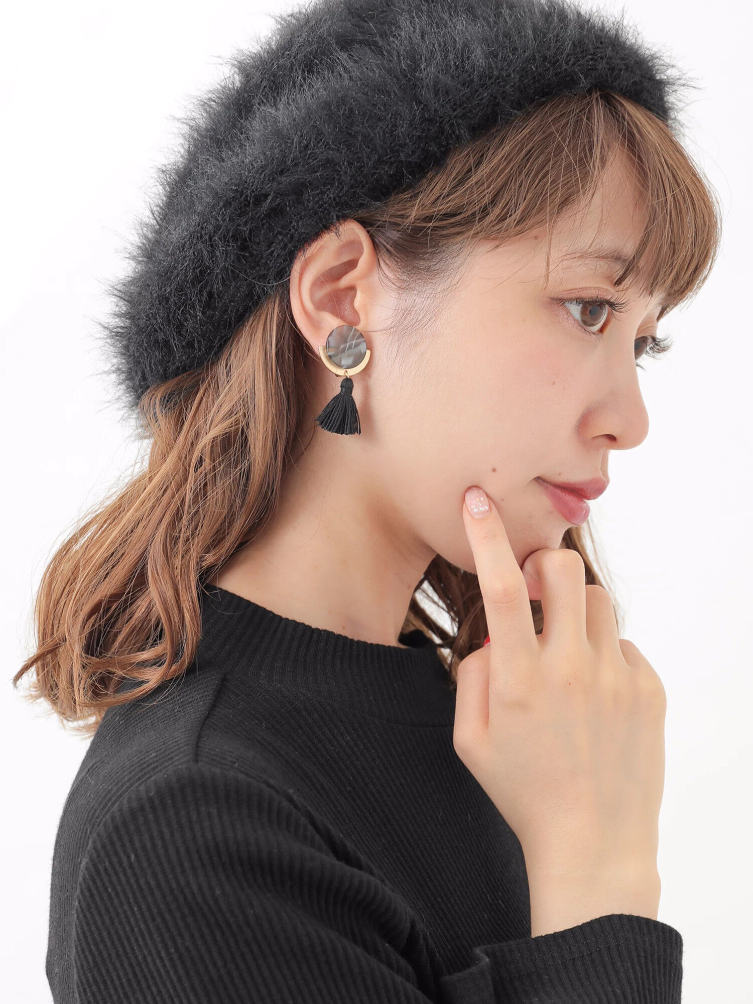 サークル&タッセルイヤリング