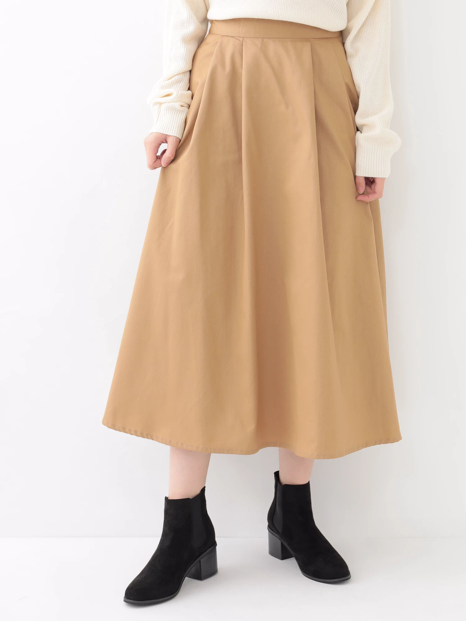 ◎＜ＷＥＢ限定大きな・小さなサイズ＞チノフレアータックスカート