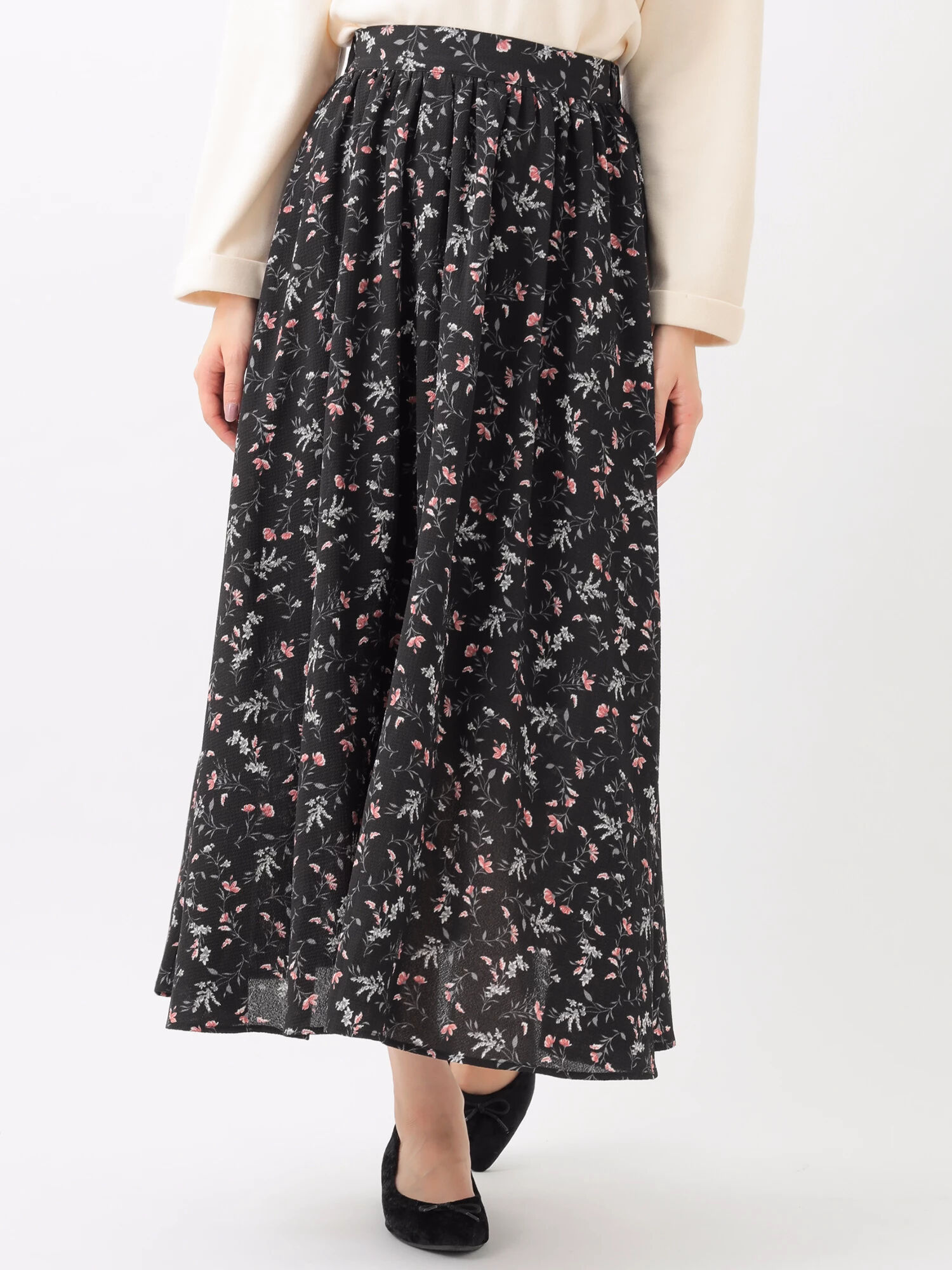 ◎花柄ギャザースカート