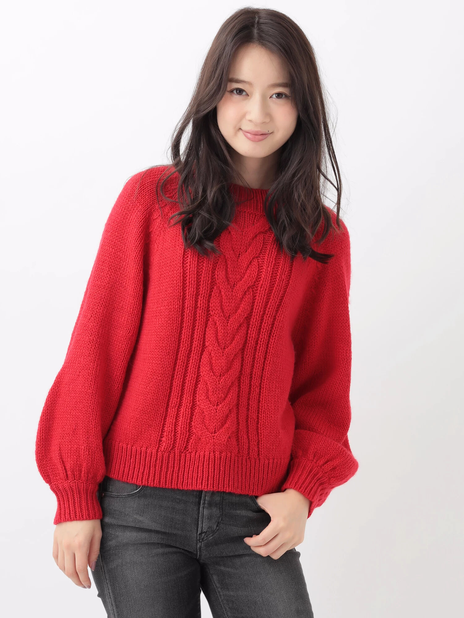 ≪iKON×アース×Ray≫【BOBBY】ハイネックケーブルニットプルオーバー