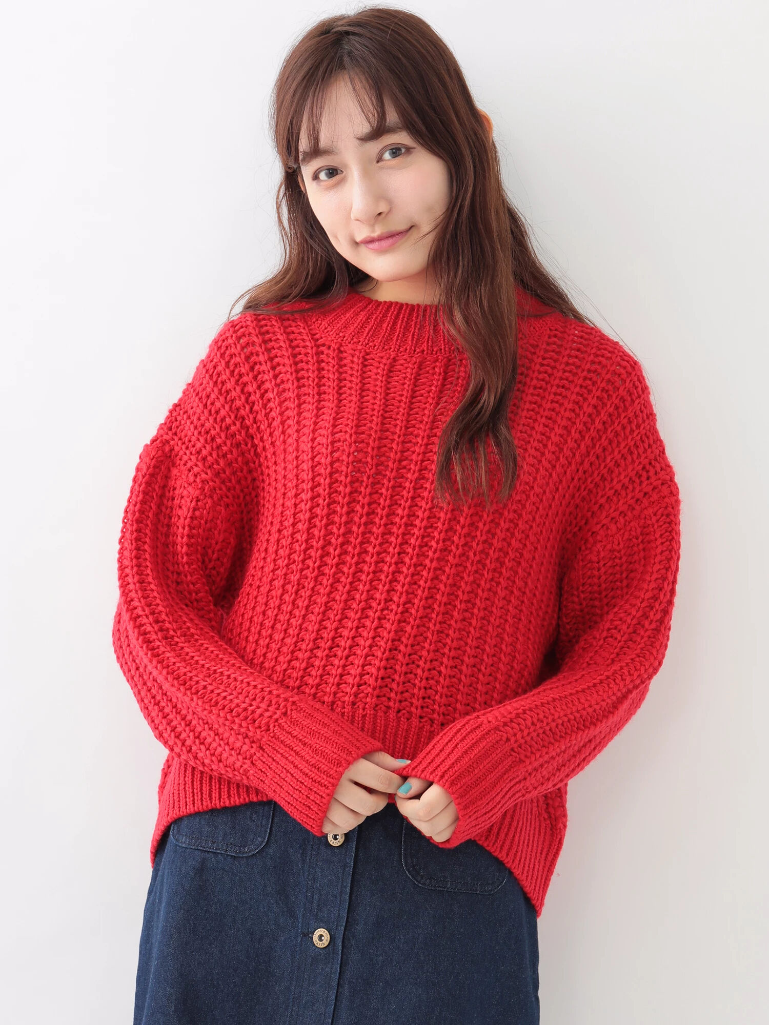 ・ざっくり畦ニットプルオーバー