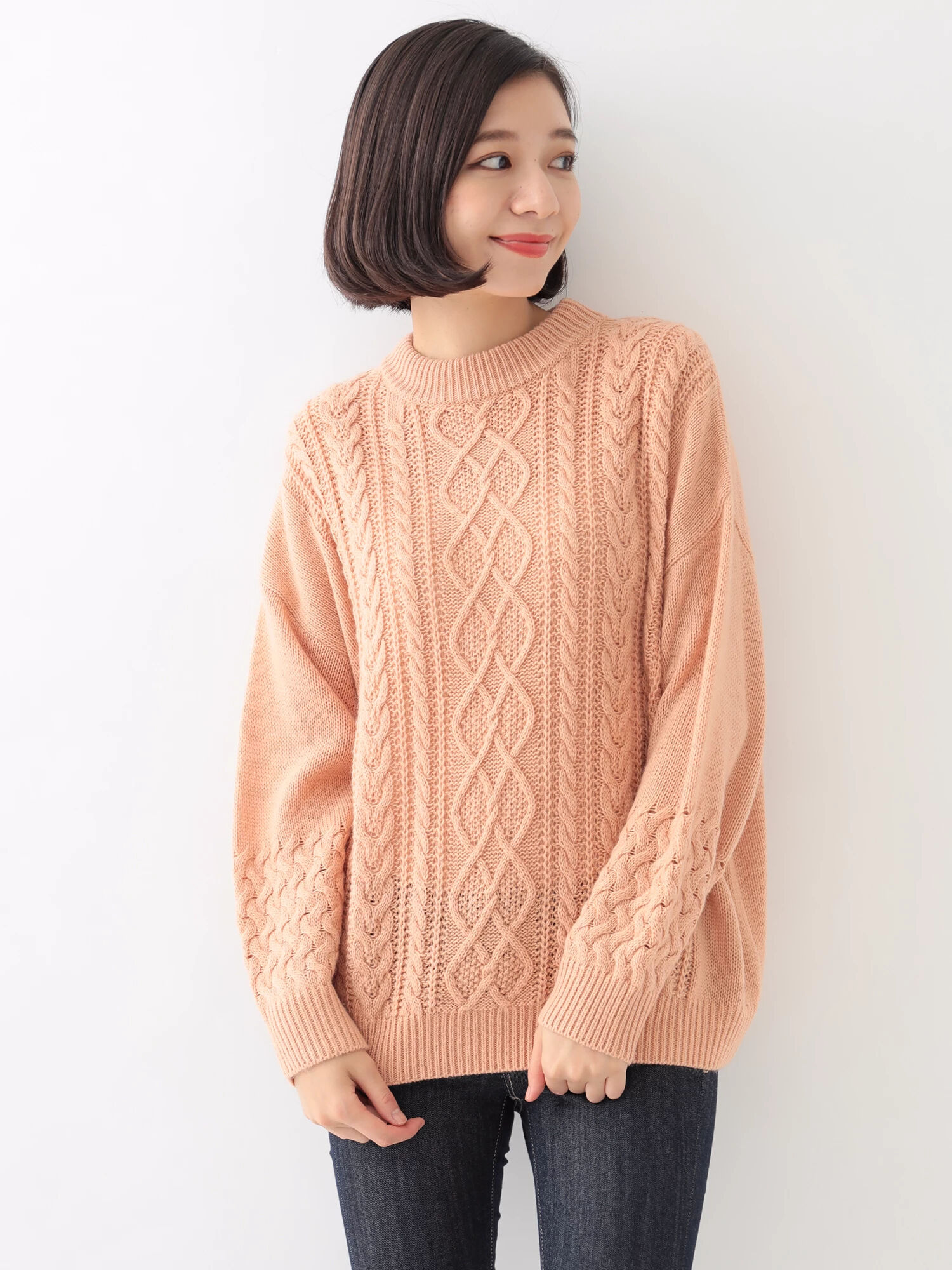 ◎切り替えケーブルニットチュニック