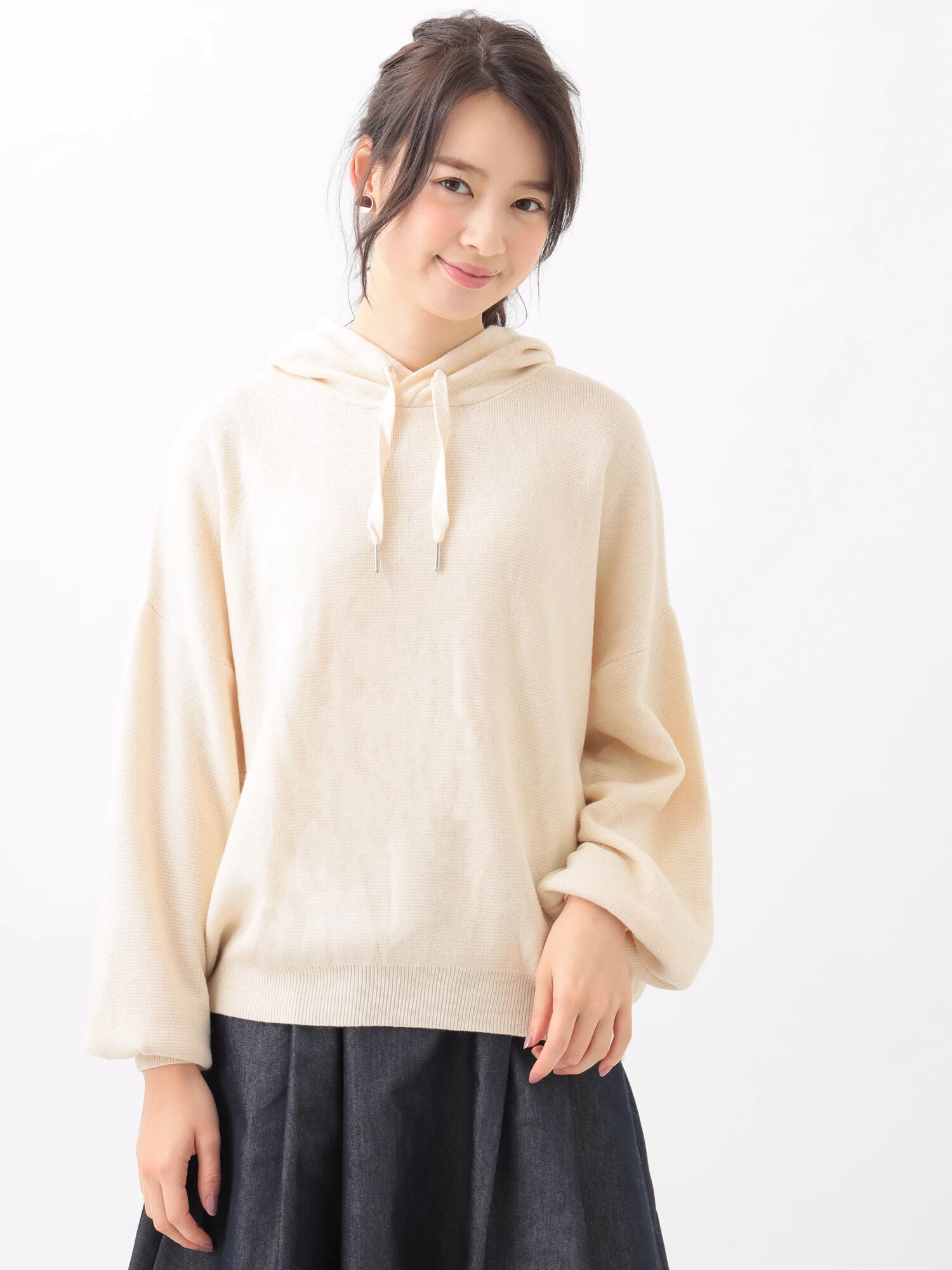 ＜ＷＥＢ限定大きな・小さなサイズ＞フードニットプルオーバー