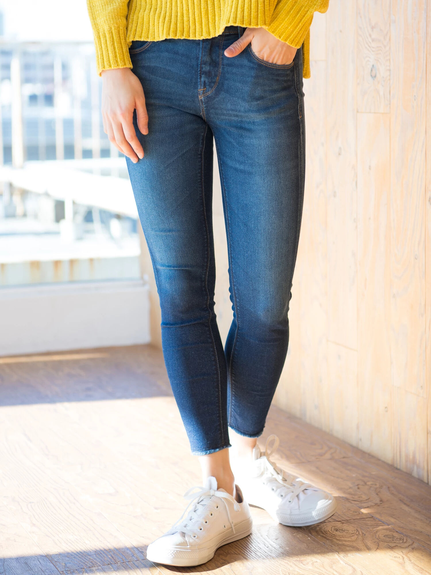 【WEB先行予約】スキスキスキニー(加工デニムアンクル丈)