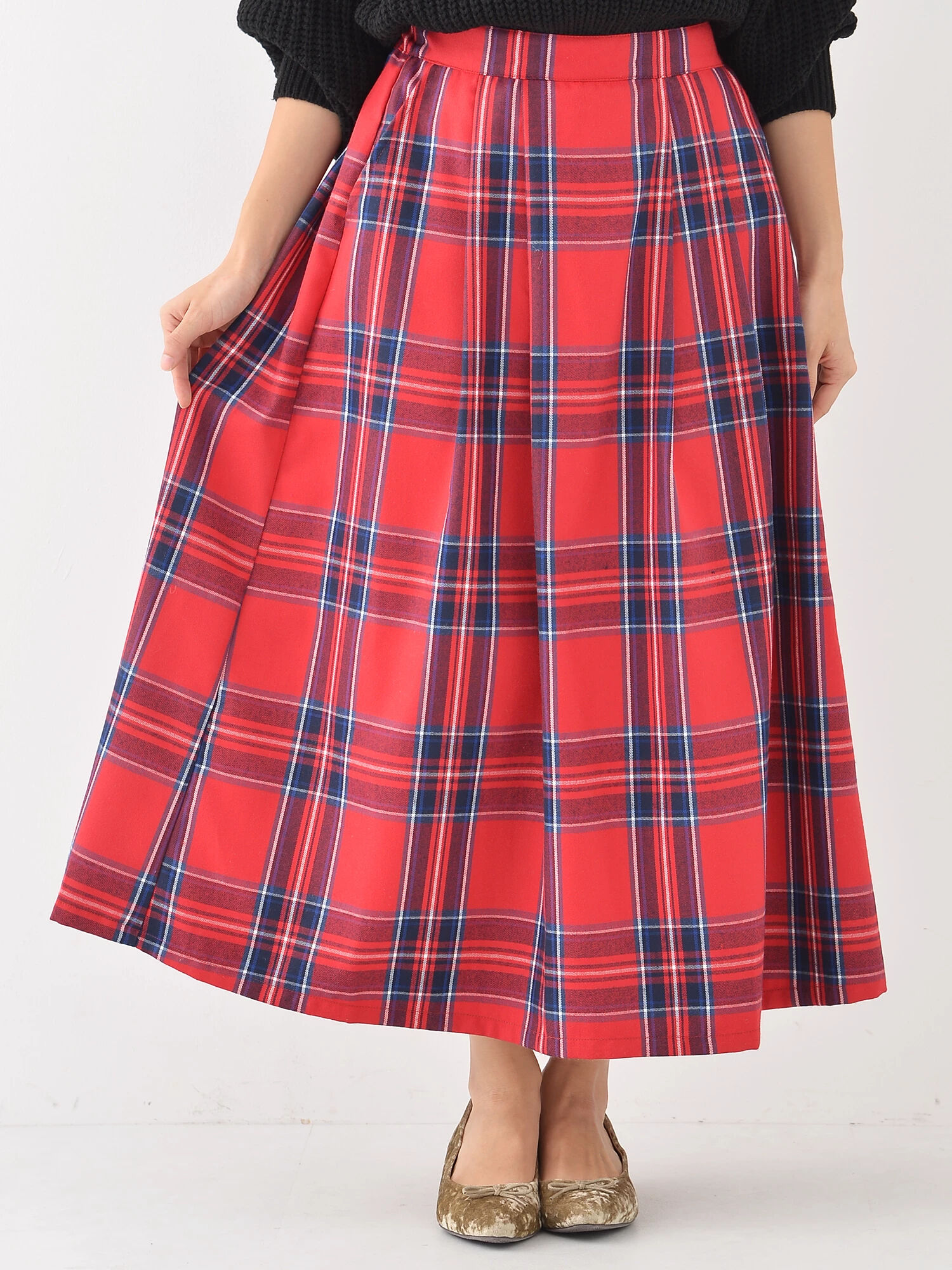 ・チェックマキシスカート