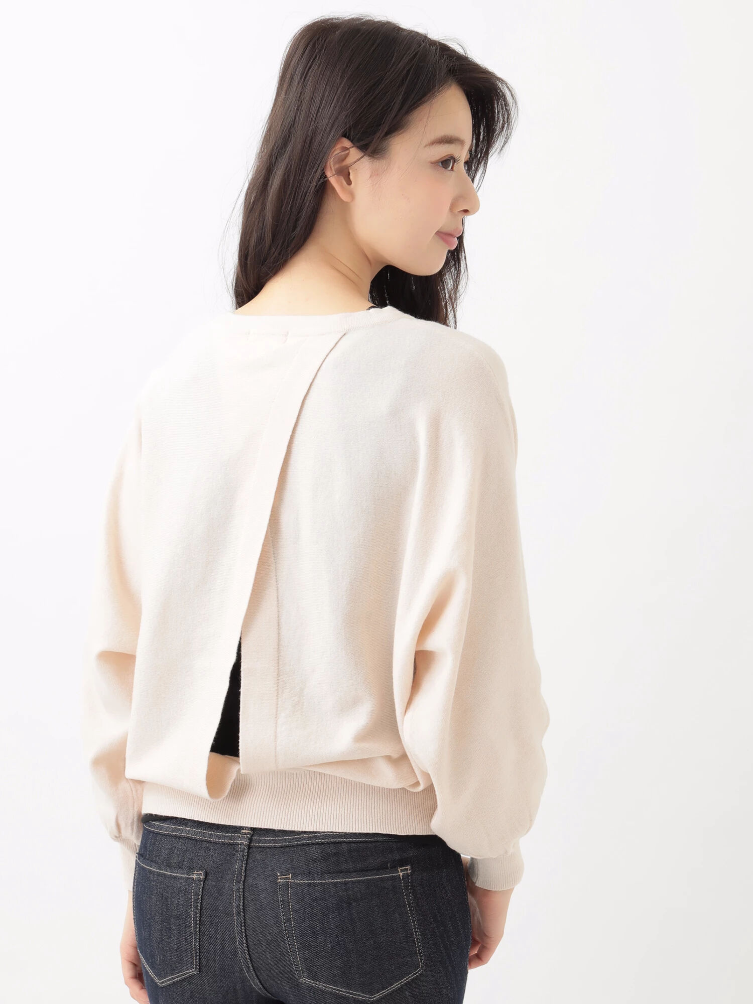 ＜ＷＥＢ限定大きな・小さなサイズ＞バックカシュクールニットプルオーバー