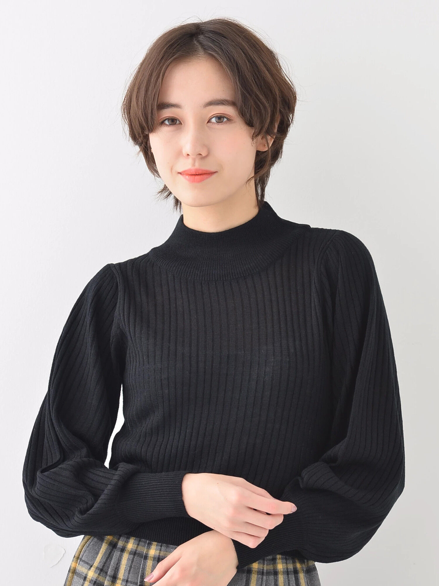 ★パフワイドリブニットプルオーバー