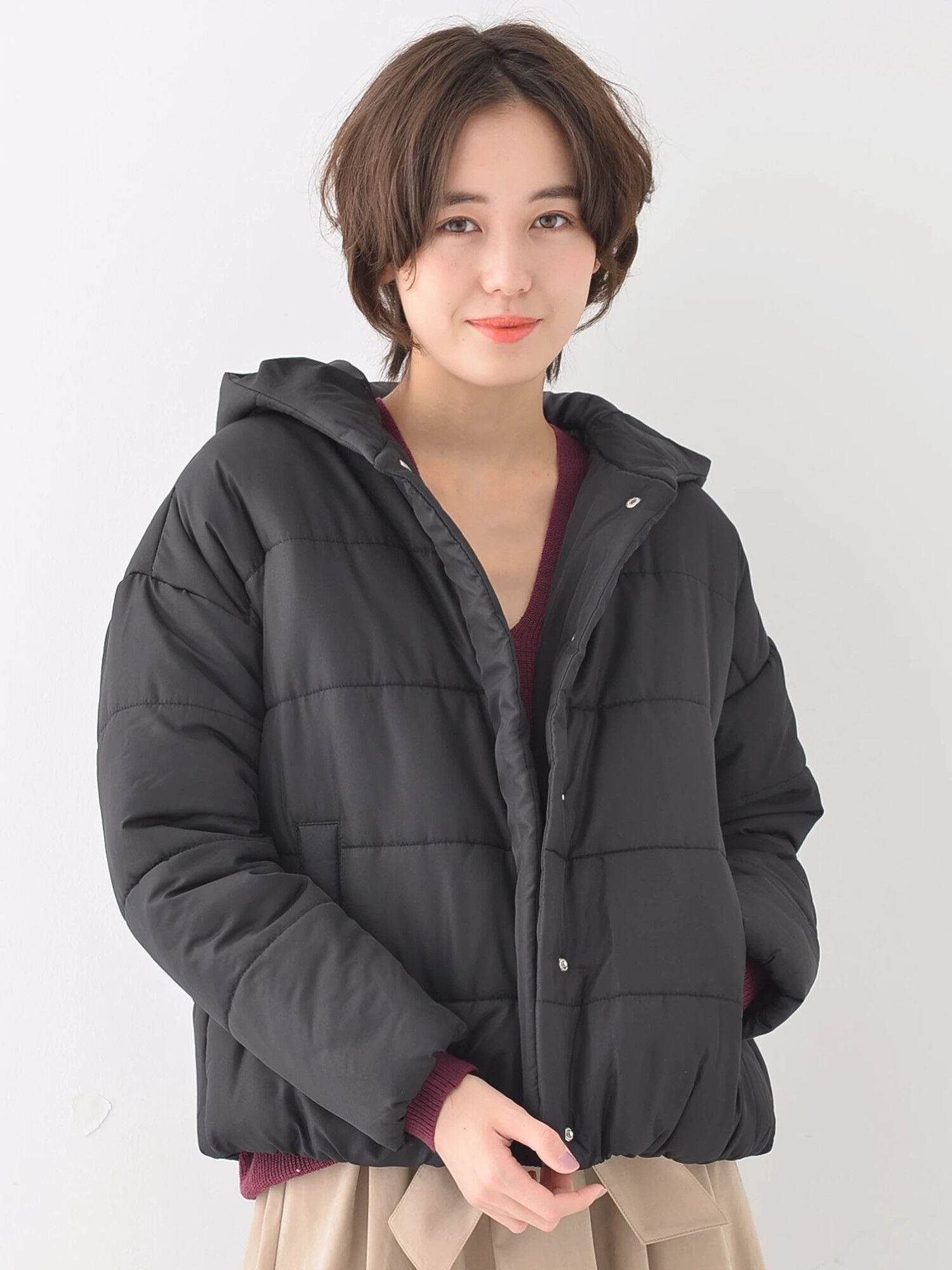 ・ドロップショルダー中綿ブルゾン