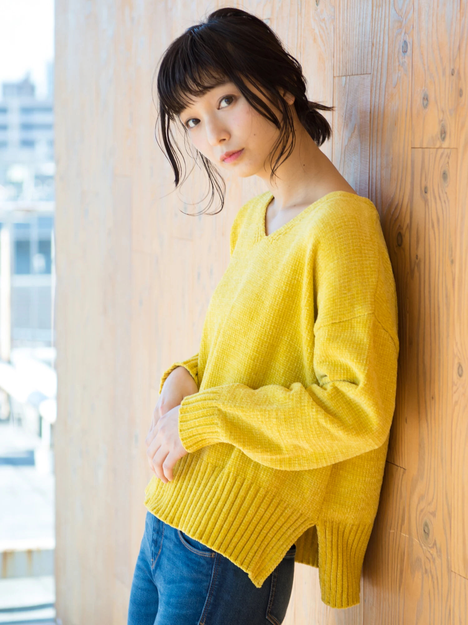 ・モールVネックニットプルオーバー