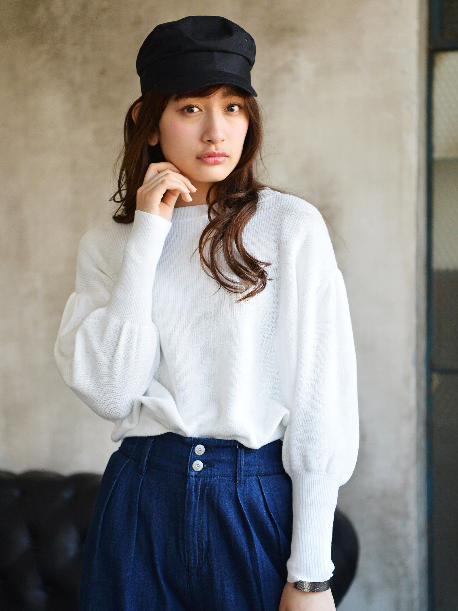 ・マトンスリーブニットプルオーバー