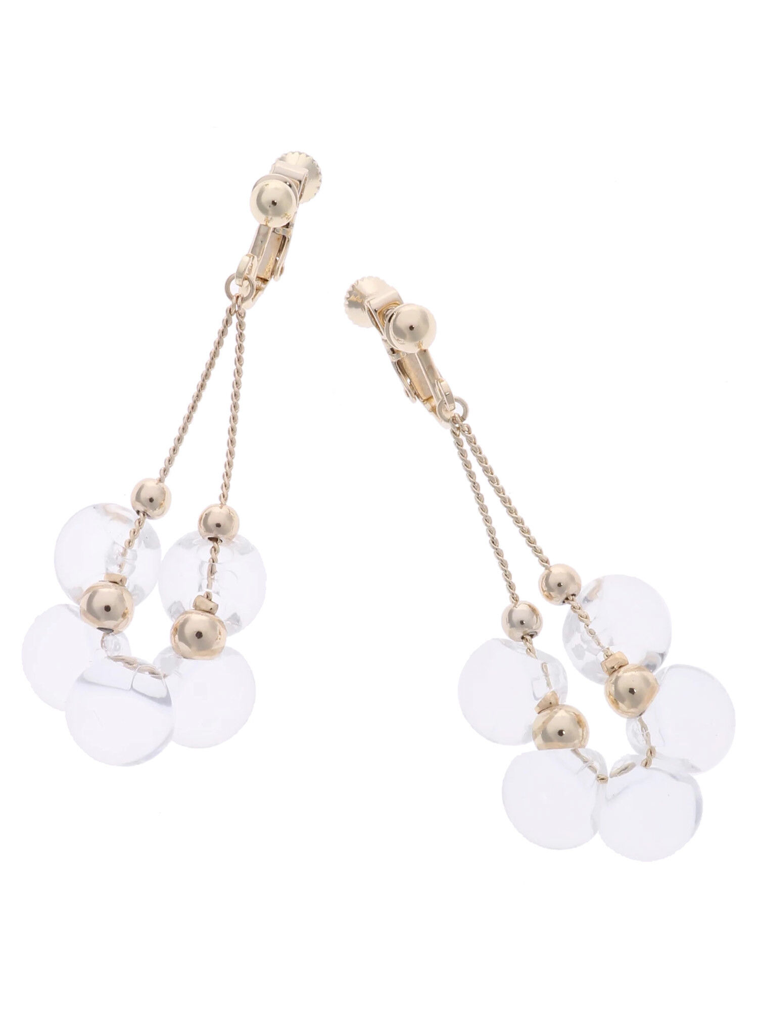 ・アクリルビーズイヤリング