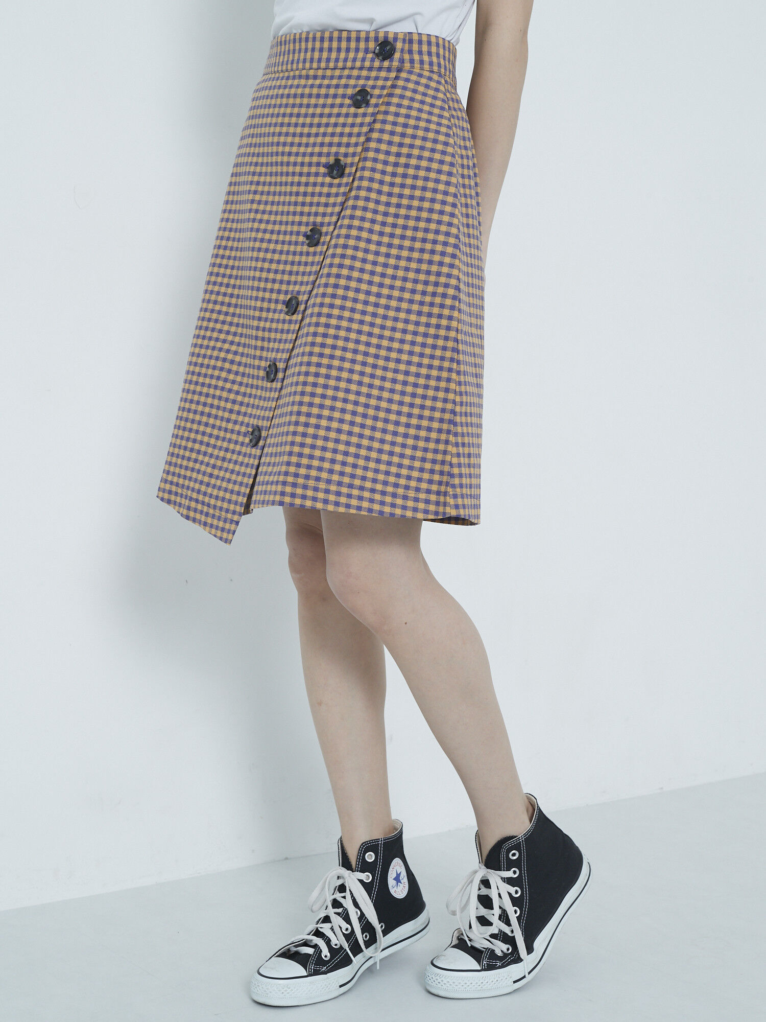 ・ギンガム台形スカート