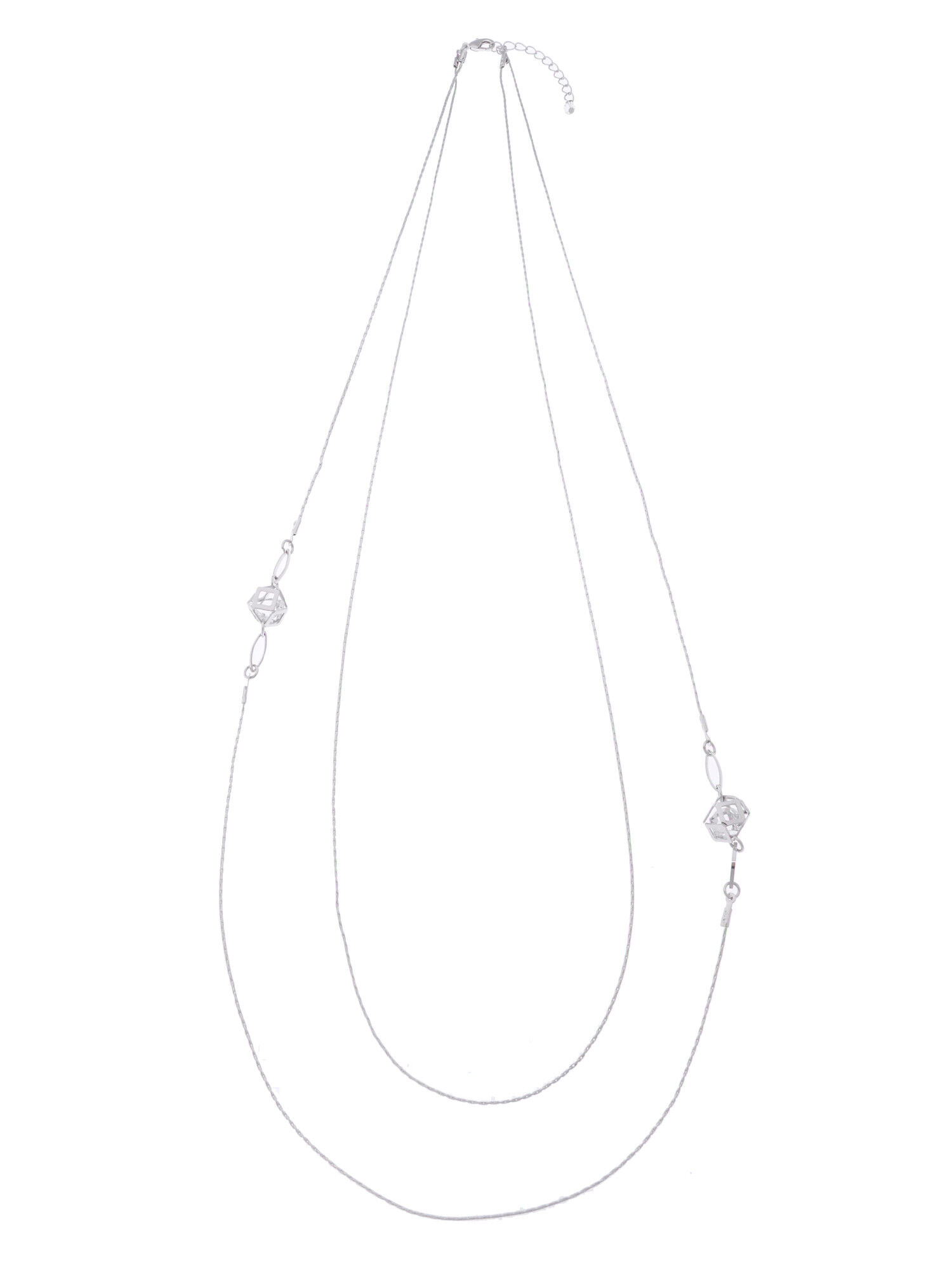 ・クリスタルダブルロングネックレス