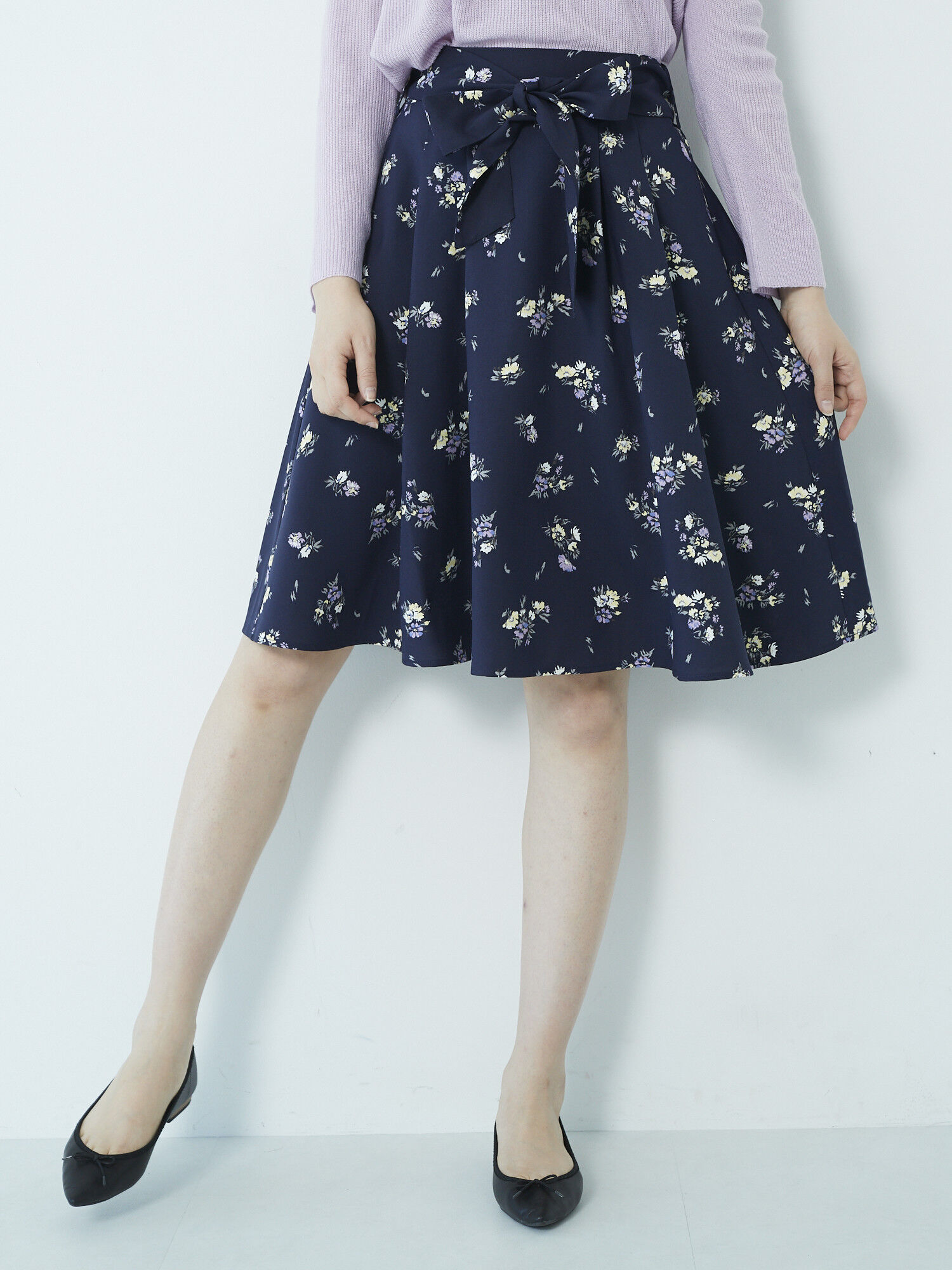 ＜ＷＥＢ限定大きな・小さなサイズ＞スキスカミディスカート(プリント)