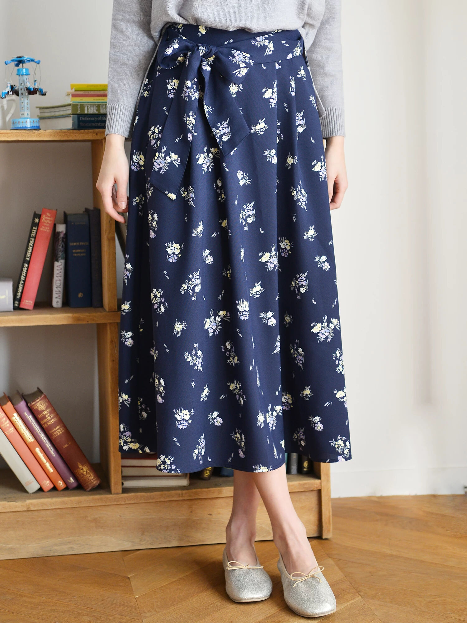 ＜ＷＥＢ限定大きな・小さなサイズ＞スキスカロングスカート(プリント)