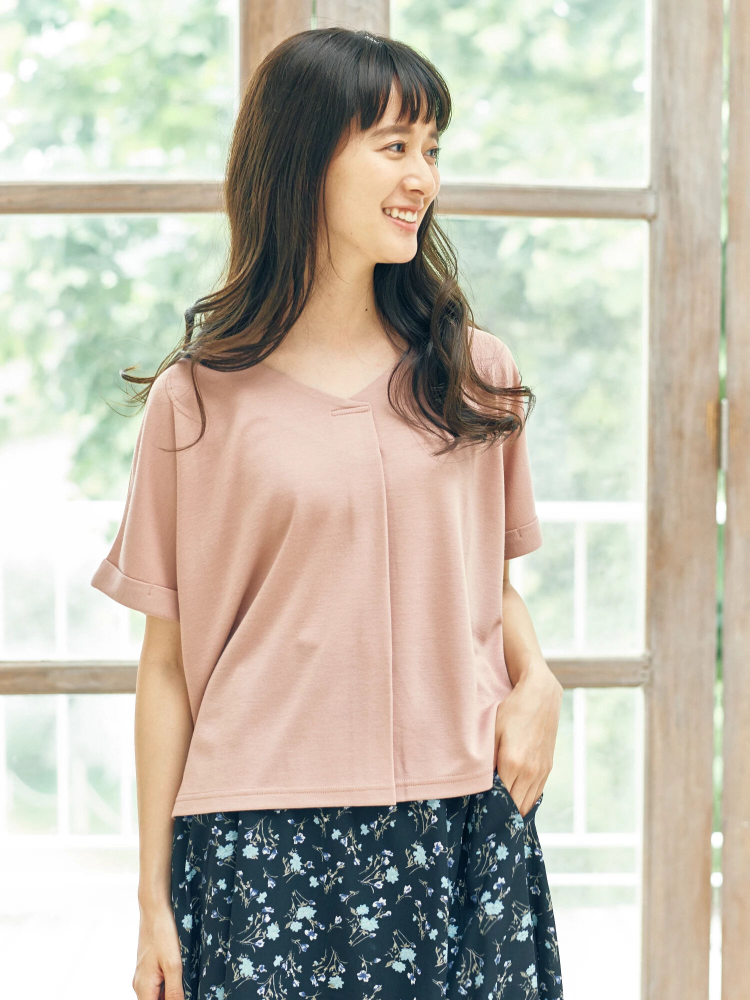 ・袖タック変形プルオーバー