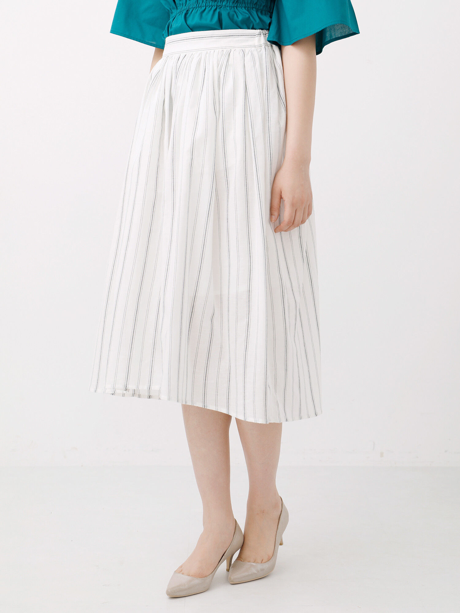 ・麻混イレヘムスカート