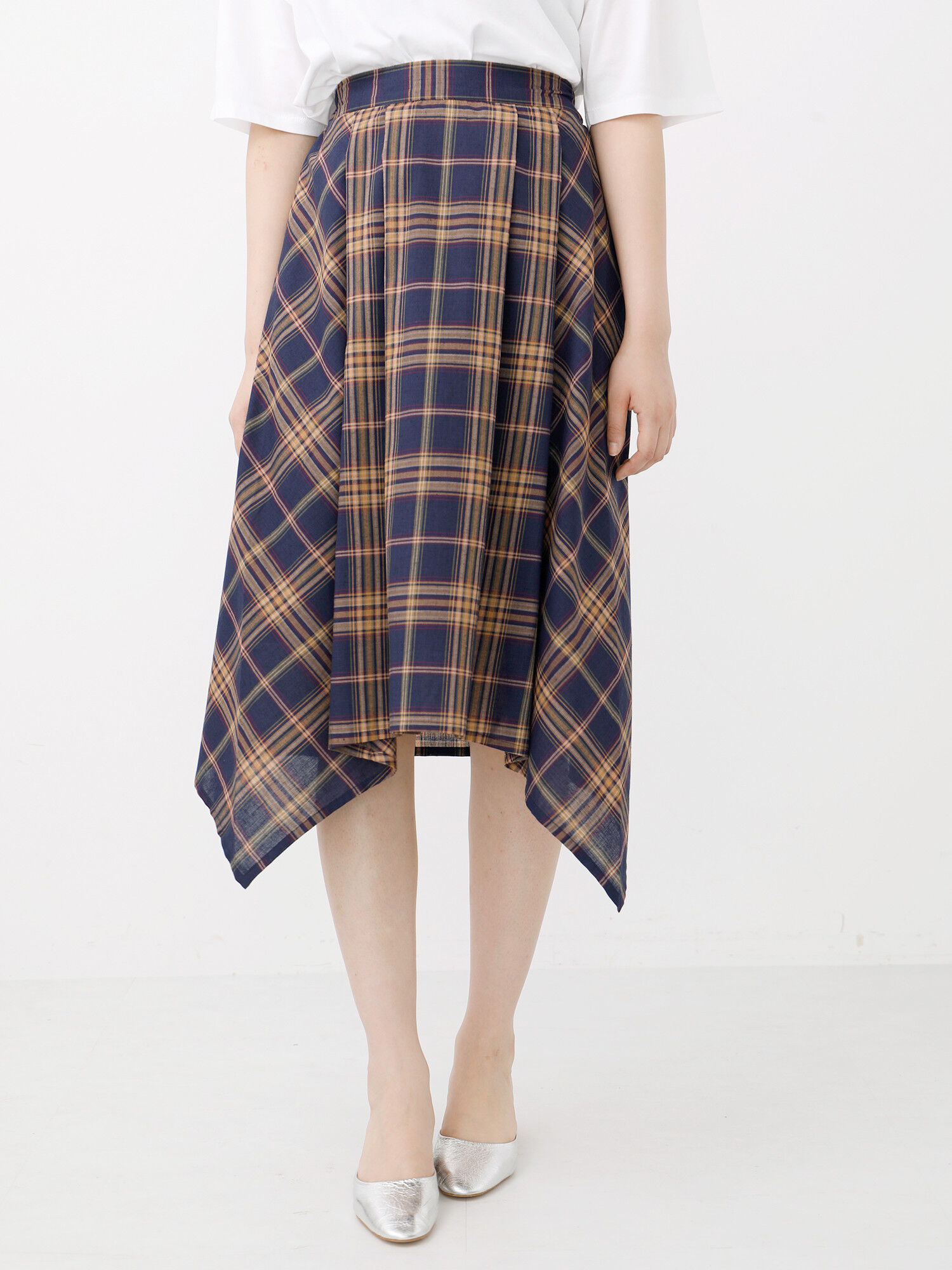 ・フレンチリネンブレンドアシッドマドラススカート