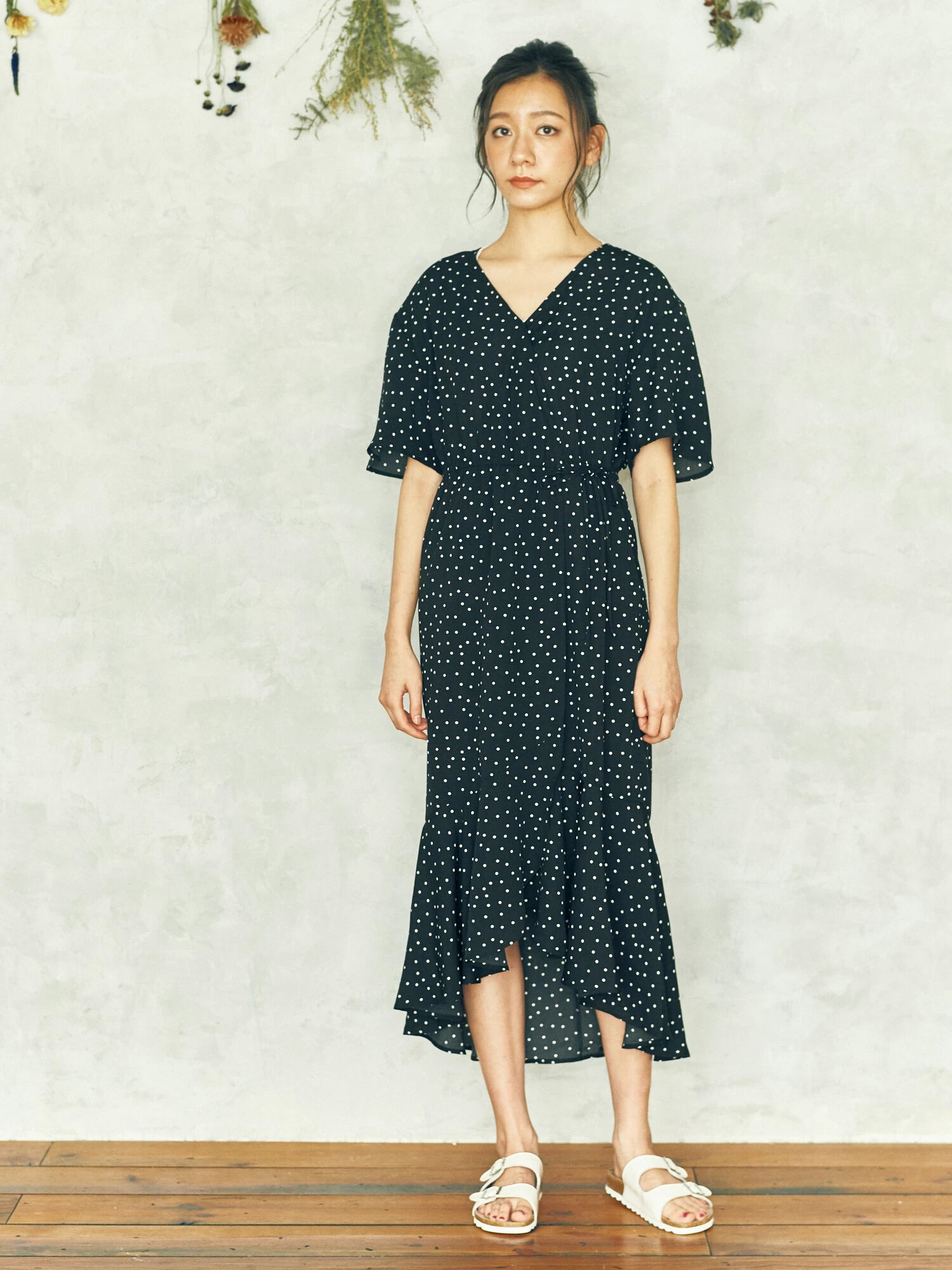 ・2wayドットカシュクールガウン