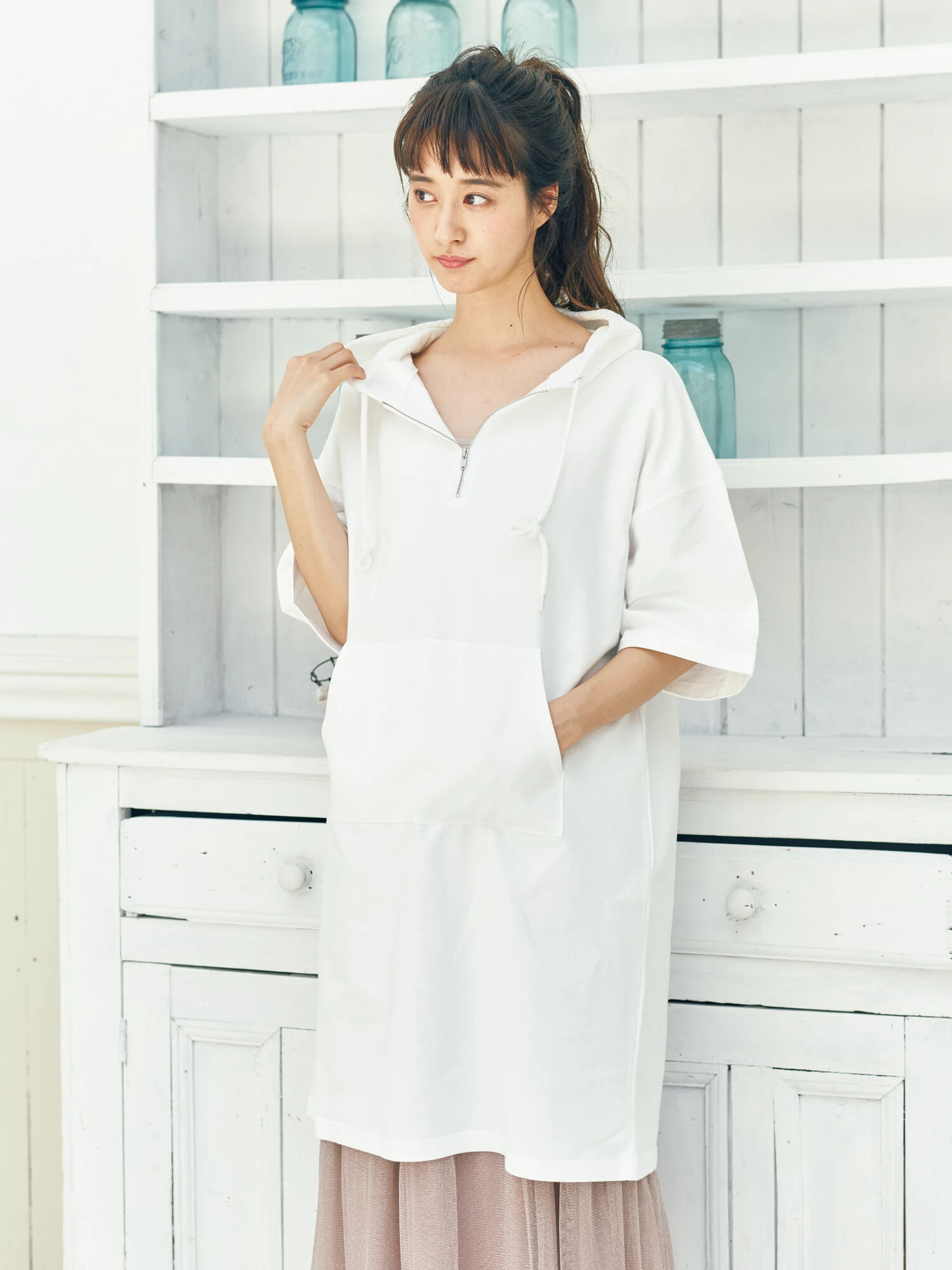 ・裏毛プリントパーカー