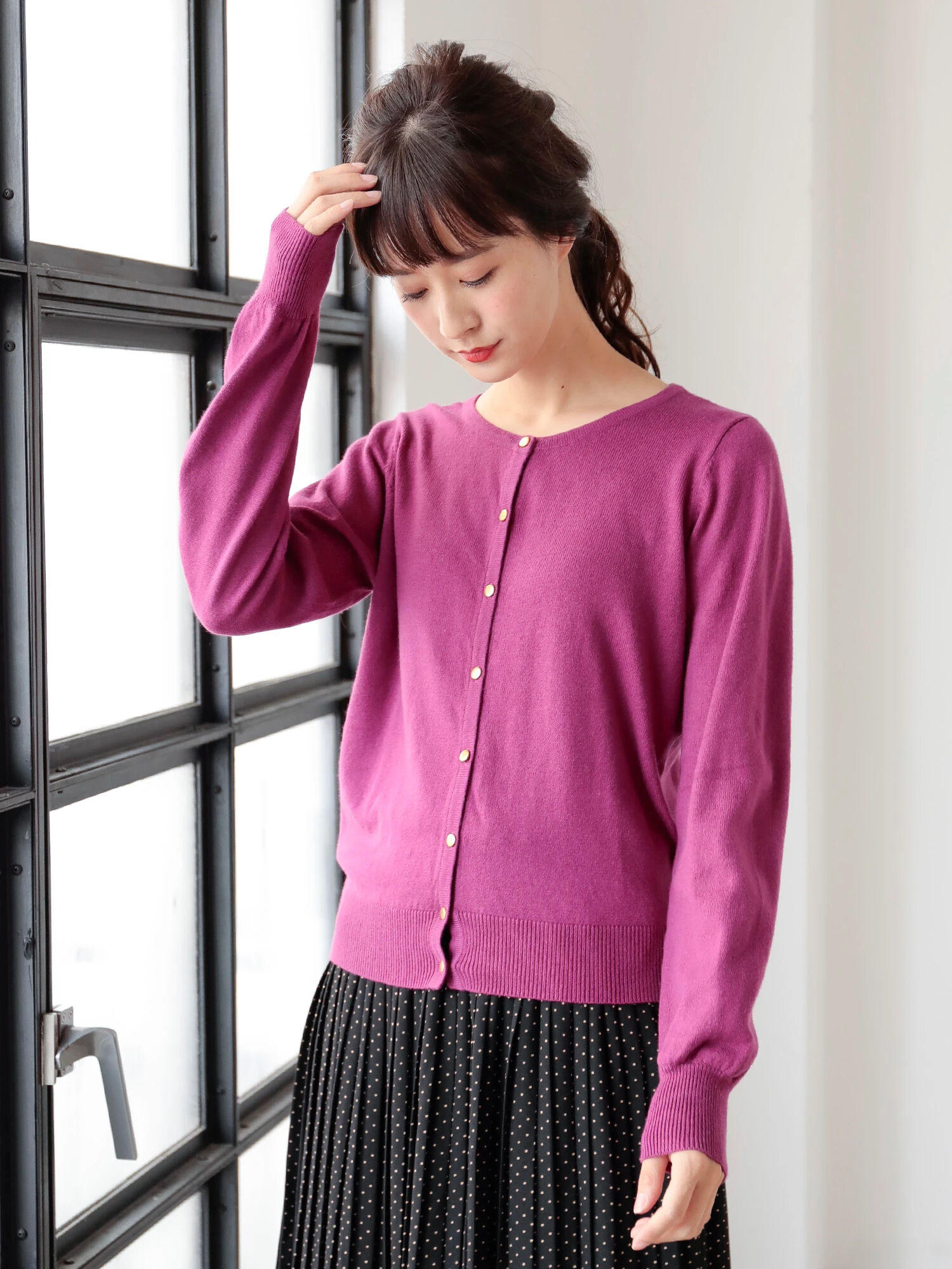 ＜ＷＥＢ限定大きな・小さなサイズ＞ガンガンカーディガン(クルーネック)