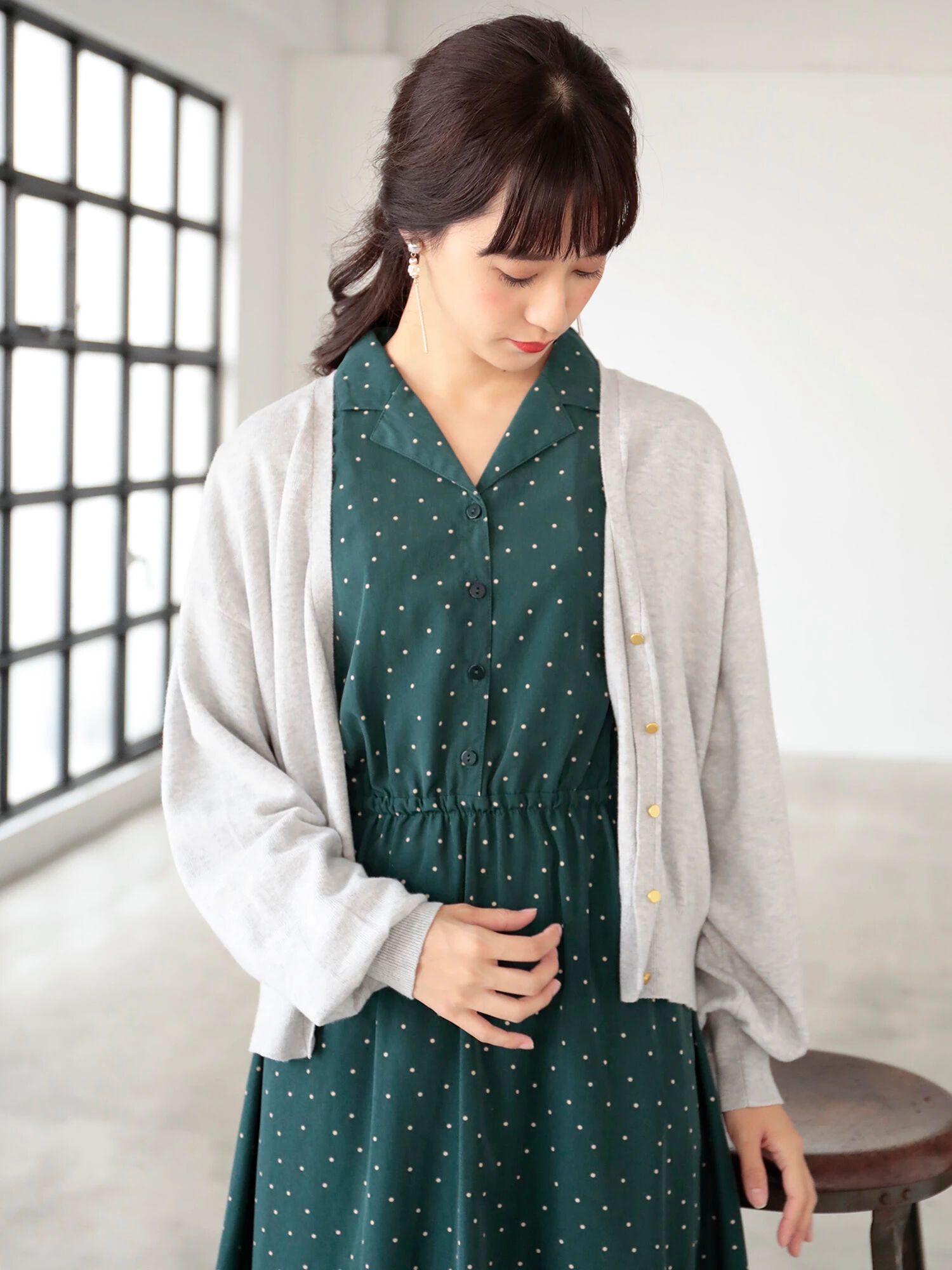 ＜ＷＥＢ限定大きな・小さなサイズ＞ガンガンカーディガン(Vネック)