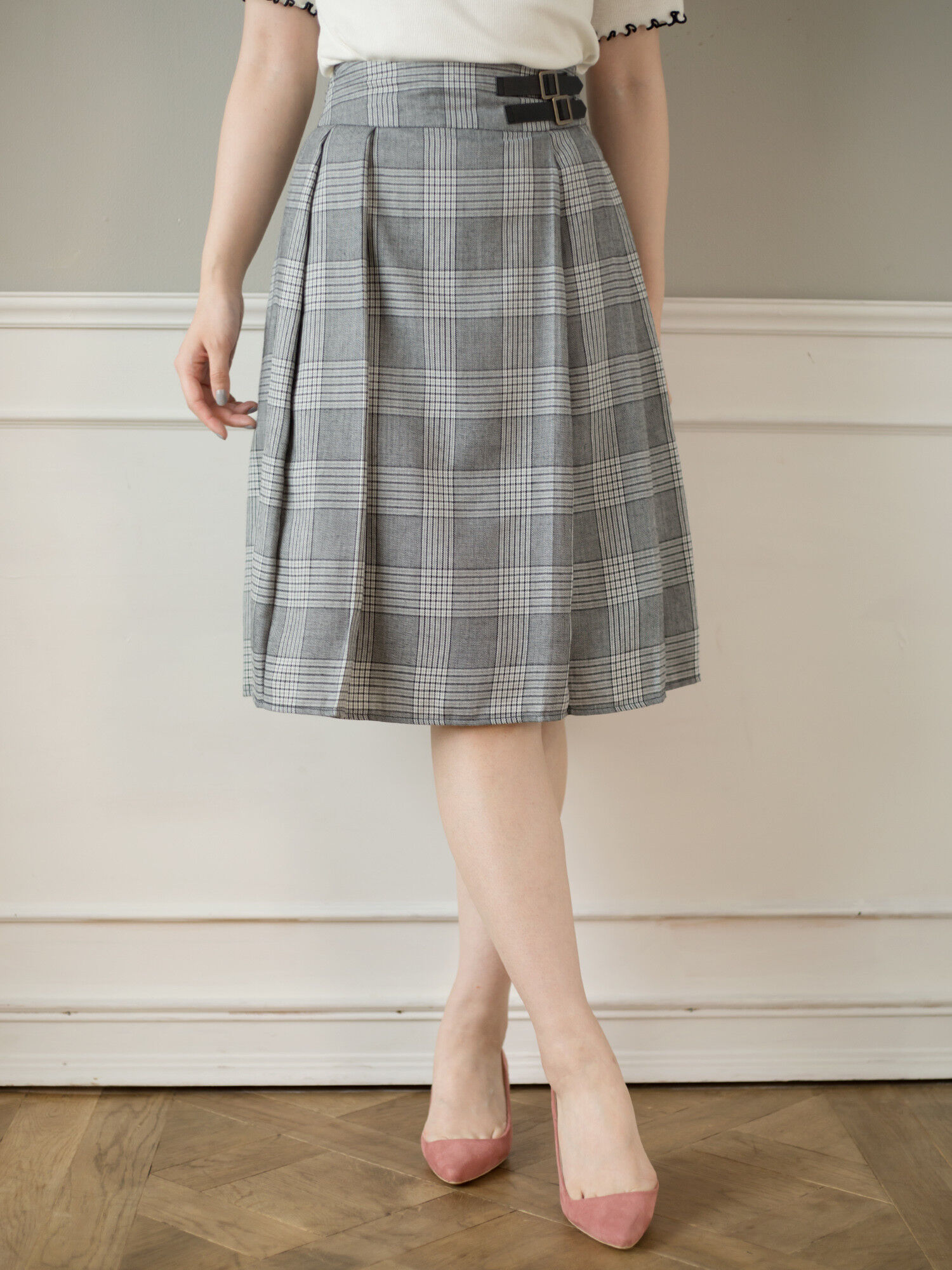 ＜ＷＥＢ限定大きな・小さなサイズ＞チェックキルトスカート