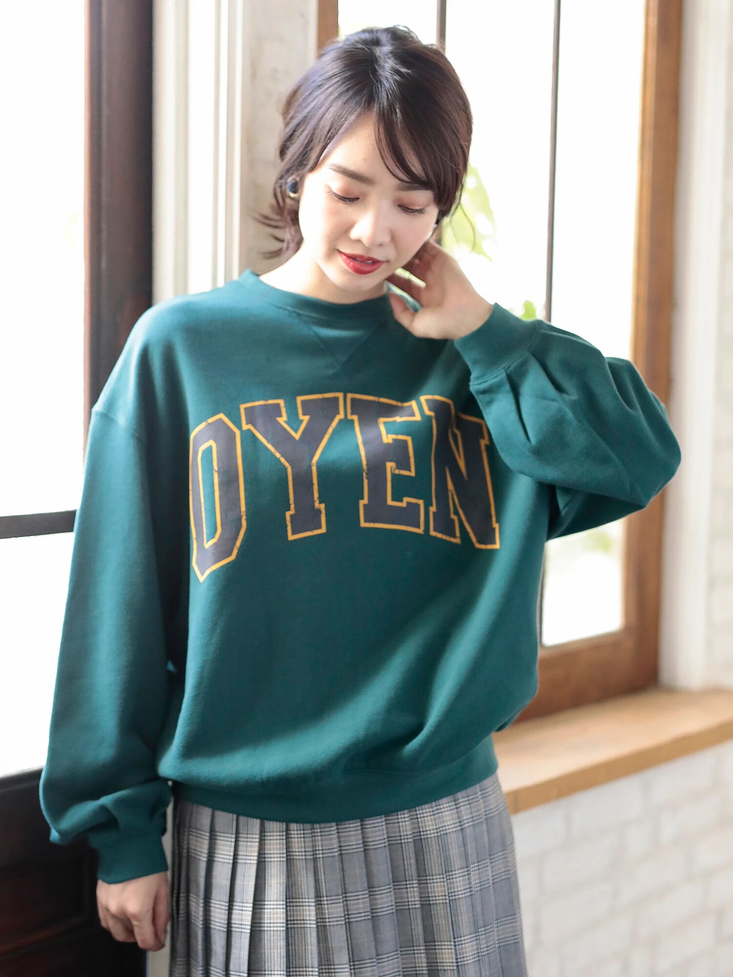 ・裏毛ワイドプルオーバー(カレッジ)