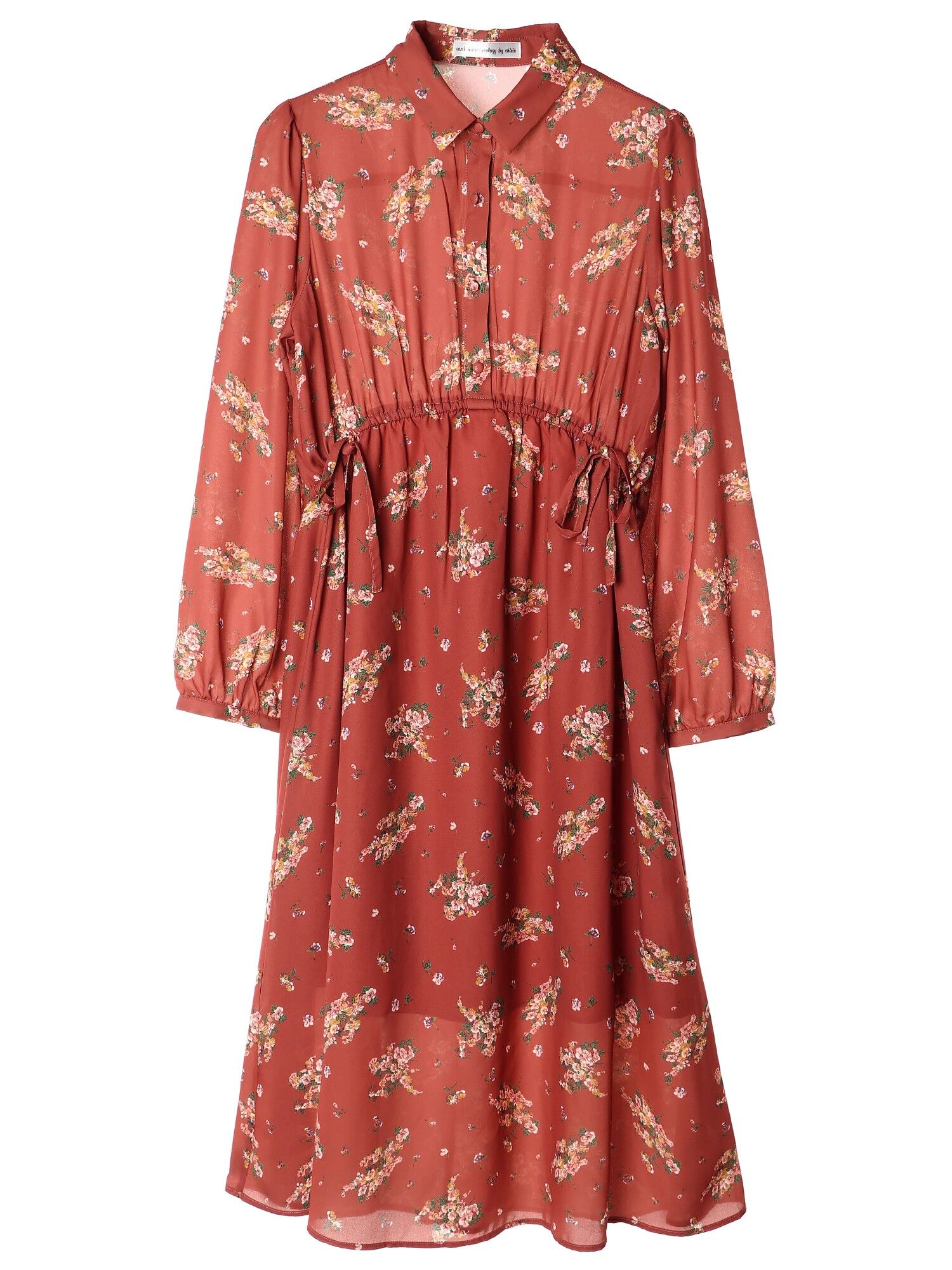 ・ebc 花柄ドロストワンピース