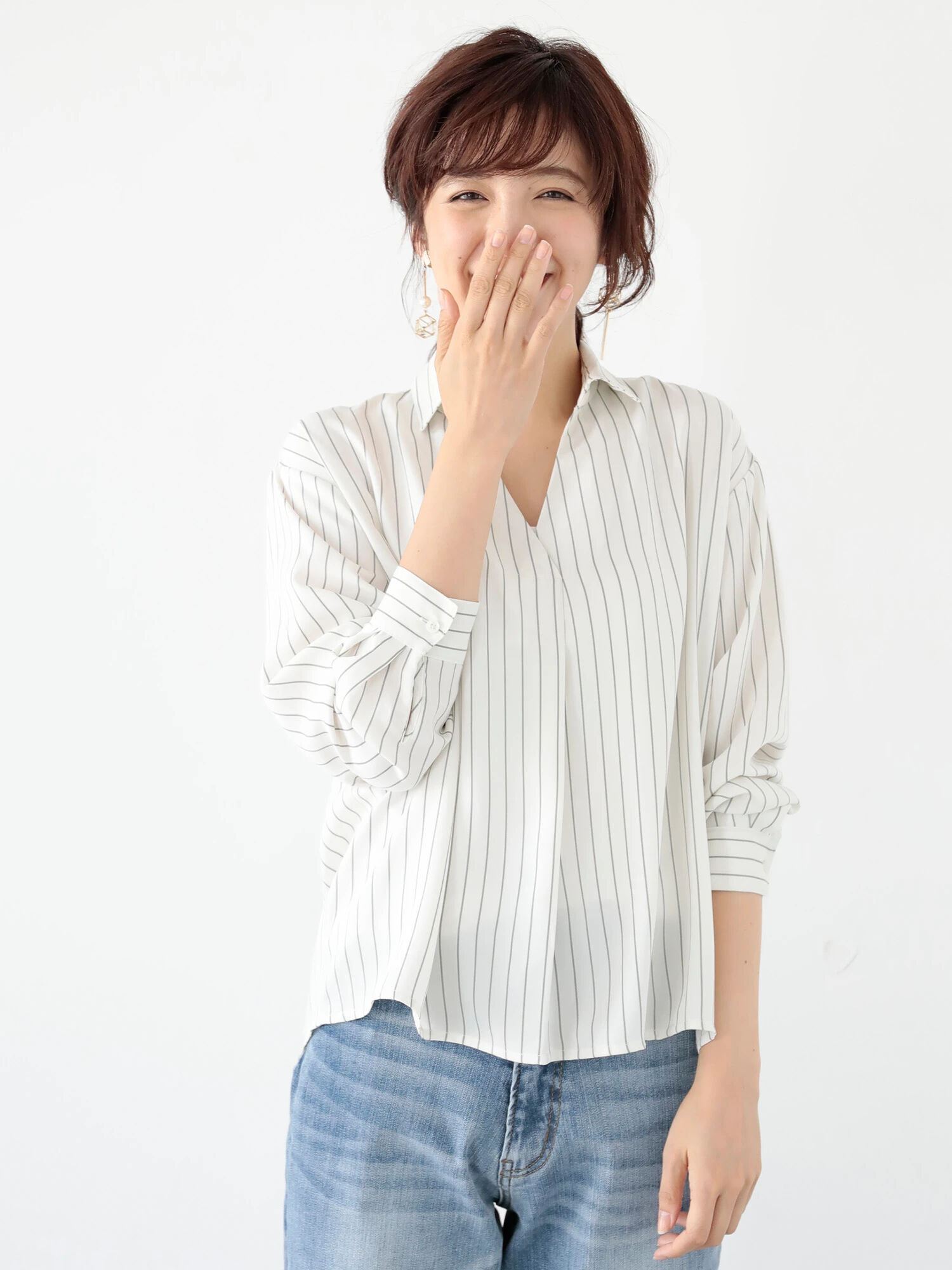 ・スキッパーマニッシュブラウス