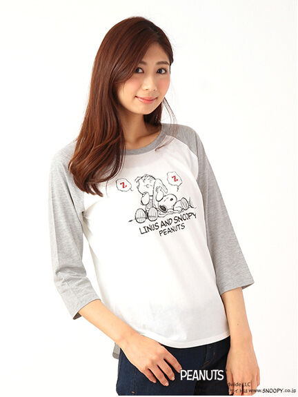 Snoopy☆earthラグランプリントTシャツ